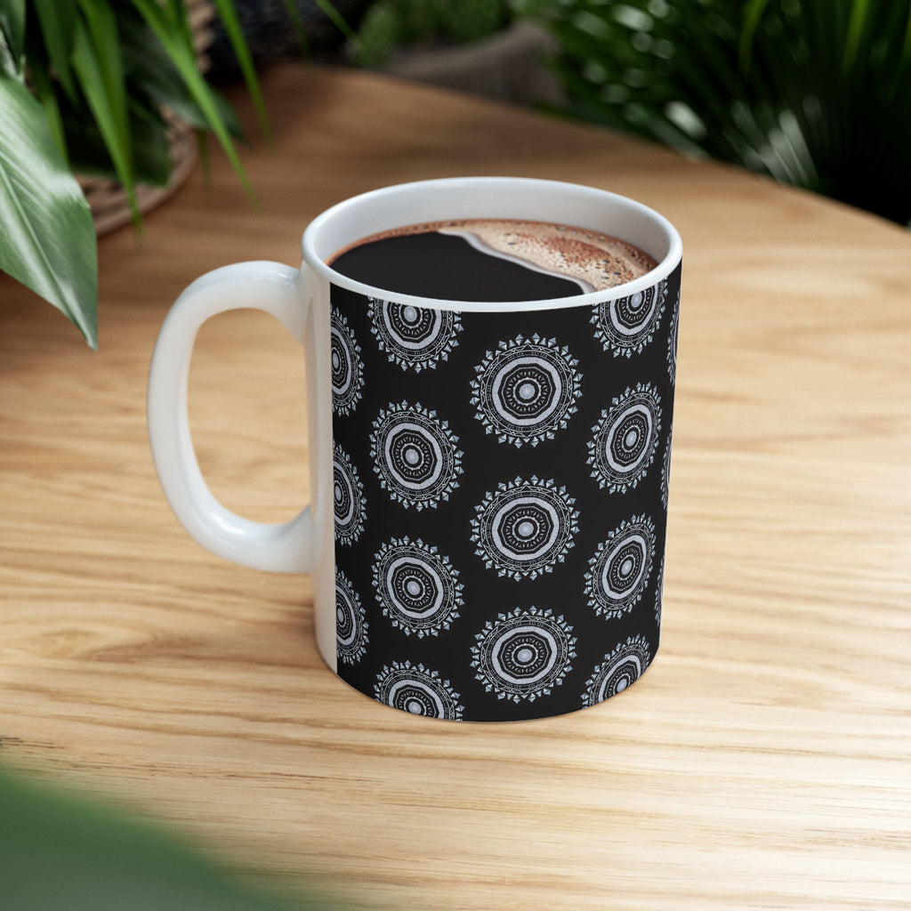 “MAYA” Cymatic AOP Ceramic Mug (Black)