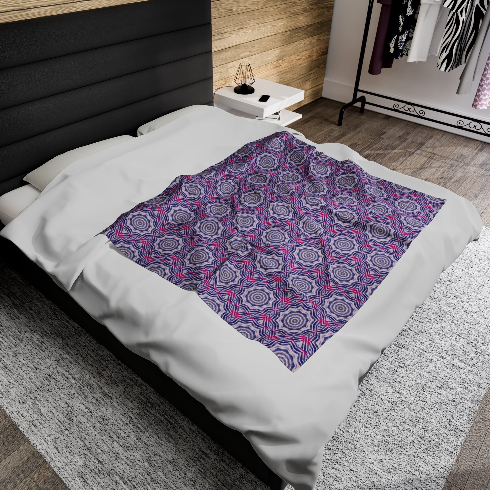 “VibeRATE” Cymatic AOP Velveteen Blanket