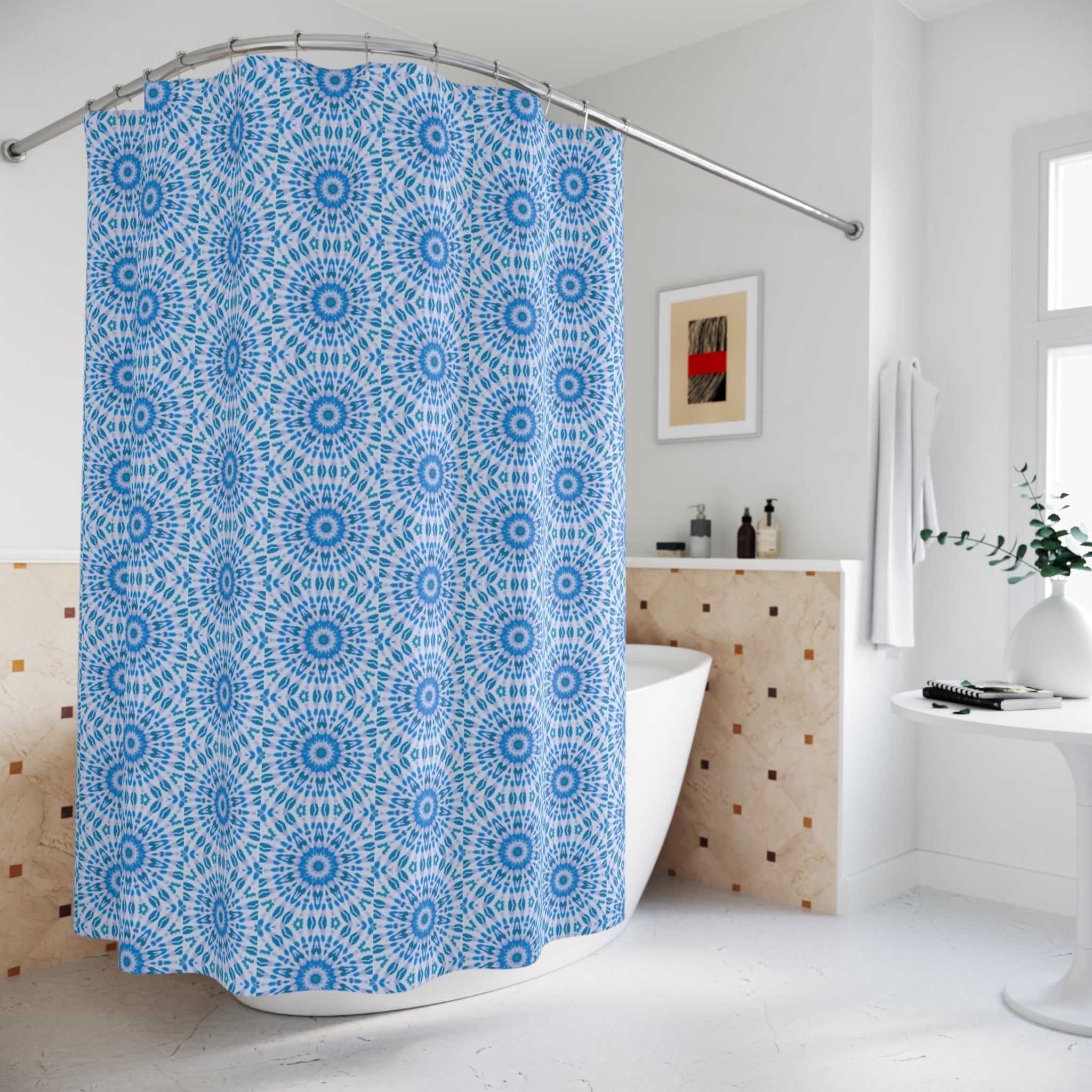 "E-VEIL I" Cymatic Print Shower Curtains