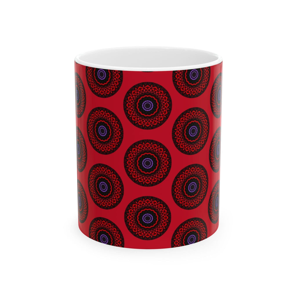 “VESI” Cymatic AOP Ceramic Mug (Dark Red)