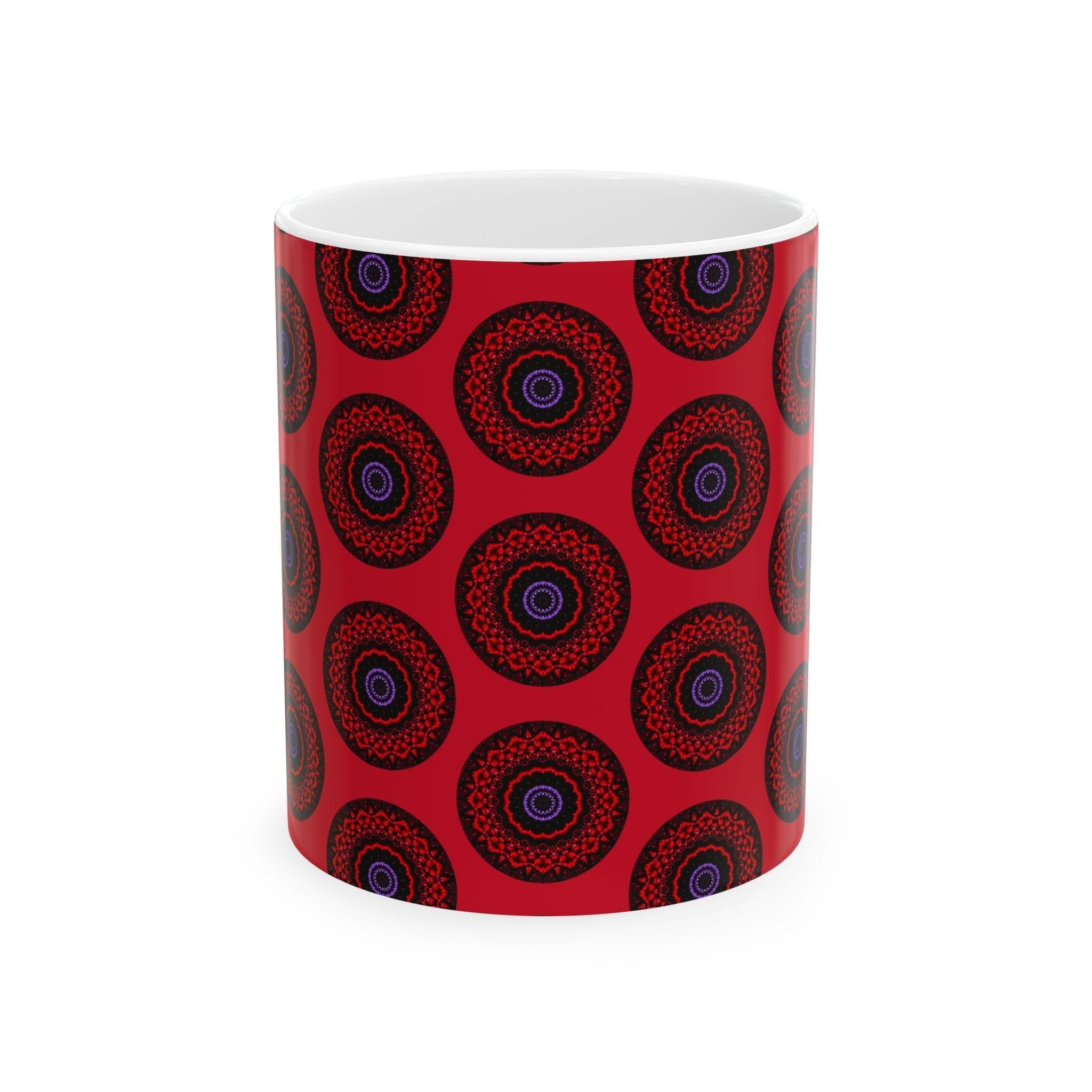 “VESI” Cymatic AOP Ceramic Mug (Dark Red)