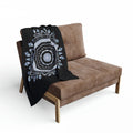 “MAYA” Cymatic Arctic Fleece Blanket (Black)