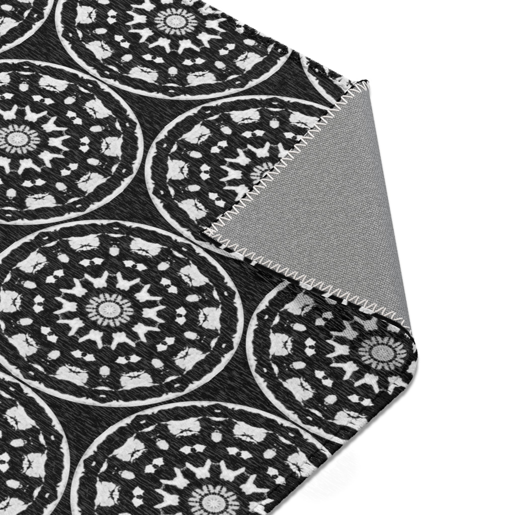 “STMPUNK” Cymatic Print Area Rug (Black)