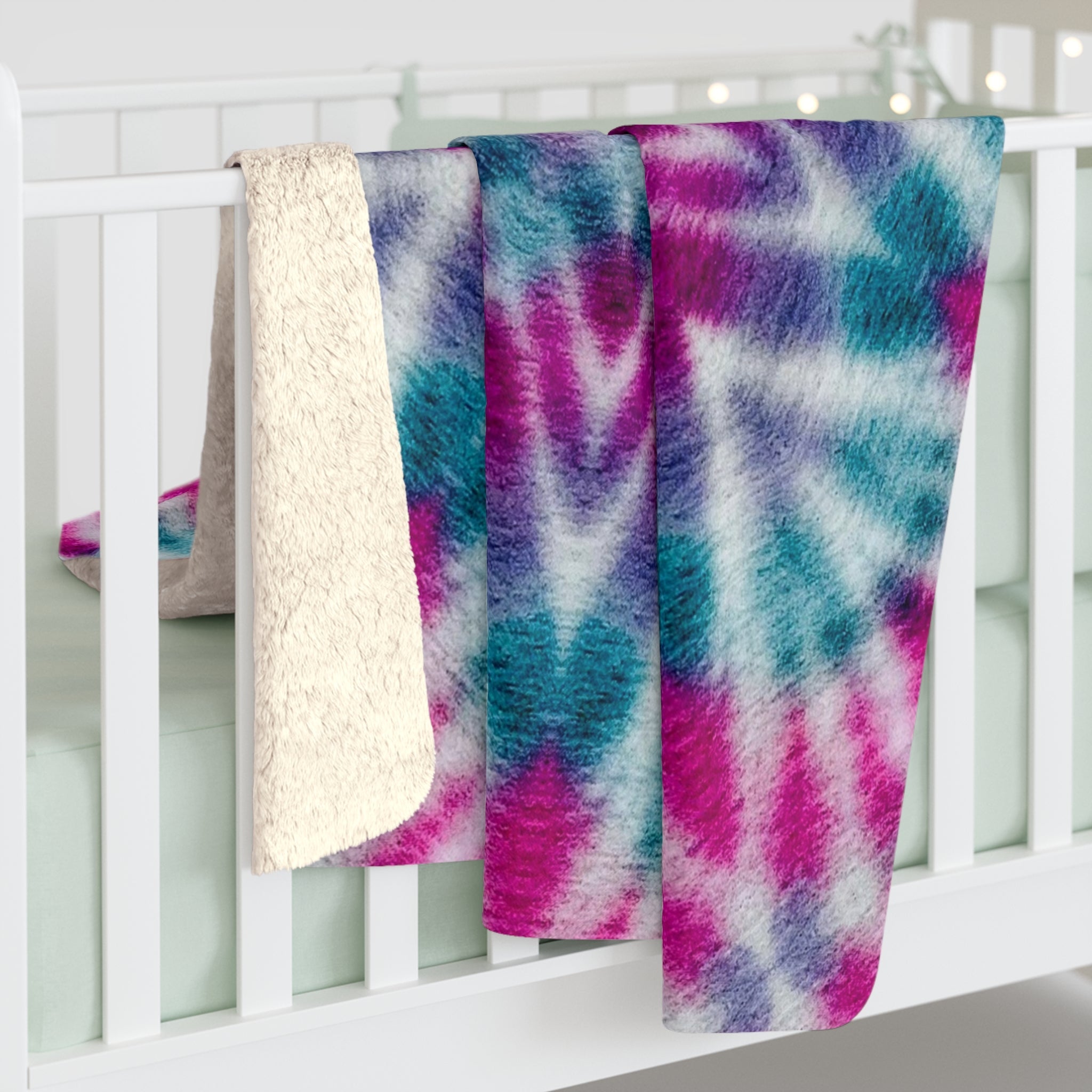 "ULTRAVIOL3T" Cymatic Sherpa Fleece Blanket