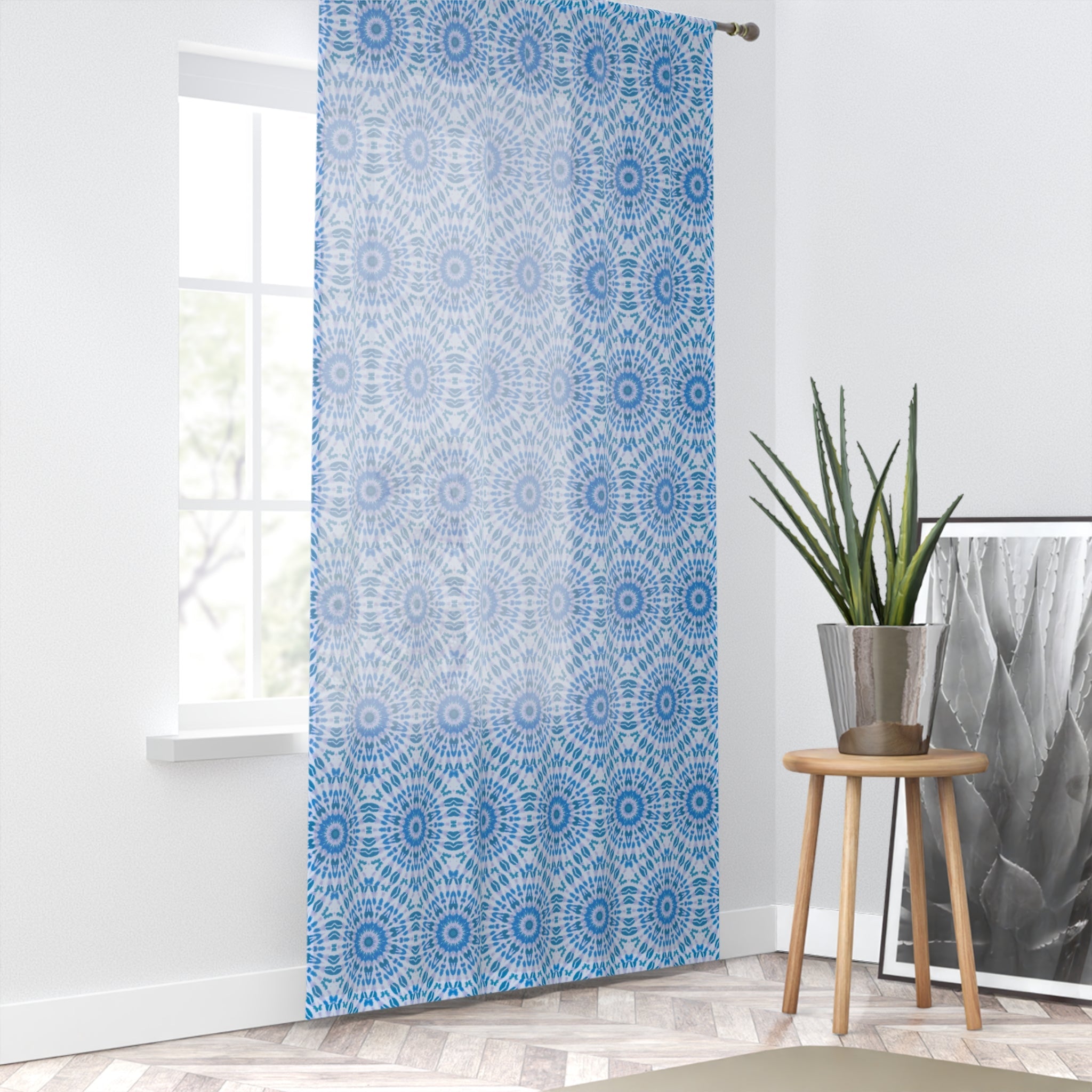 "E-VEIL I" Cymatic Print Window Curtain