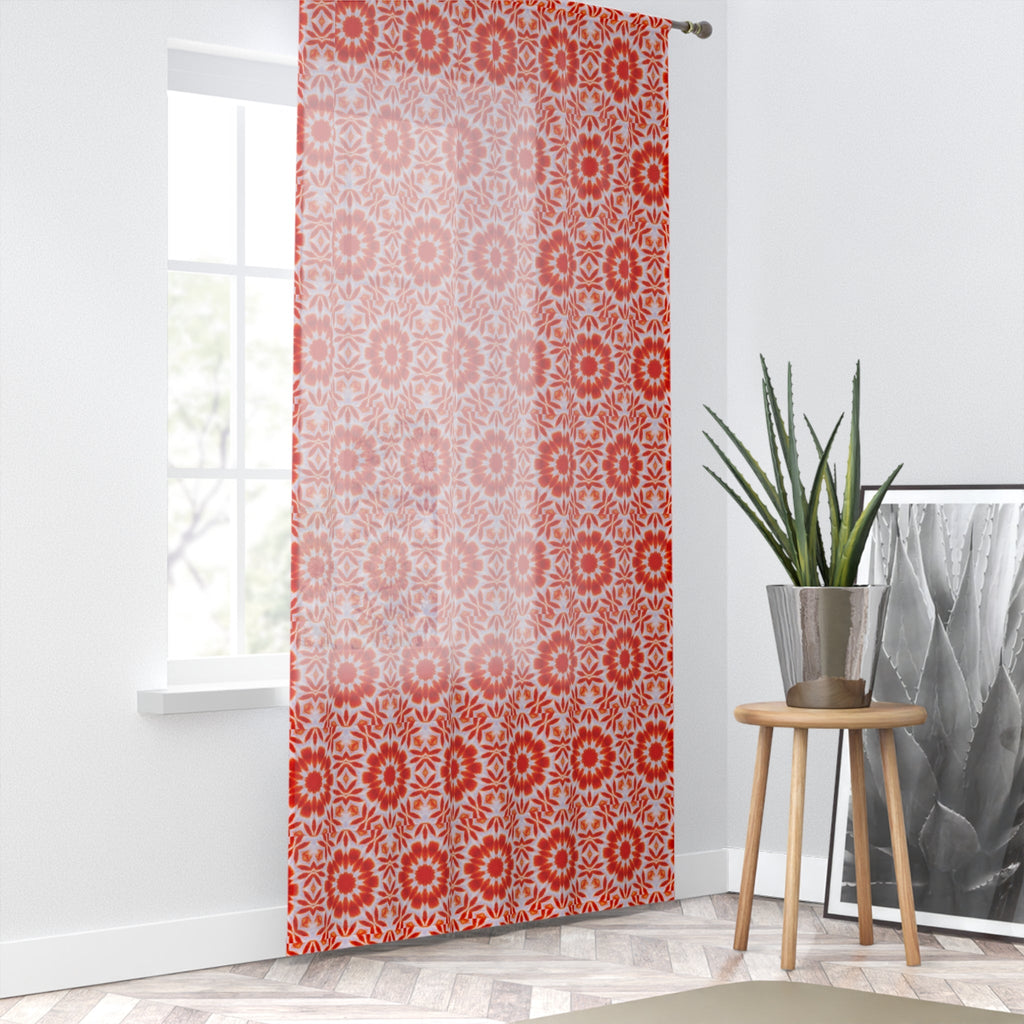 "SACRAL" Cymatic Print Window Curtain - Vibrant Design for Home Decor