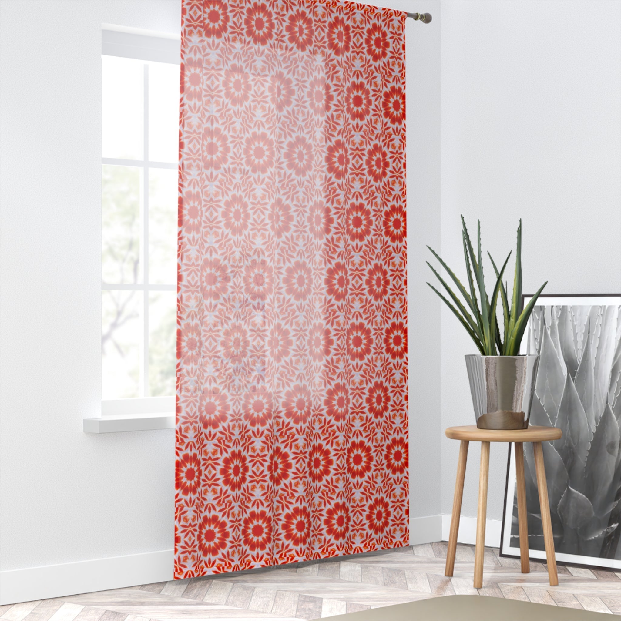 "SACRAL" Cymatic Print Window Curtain - Vibrant Design for Home Decor