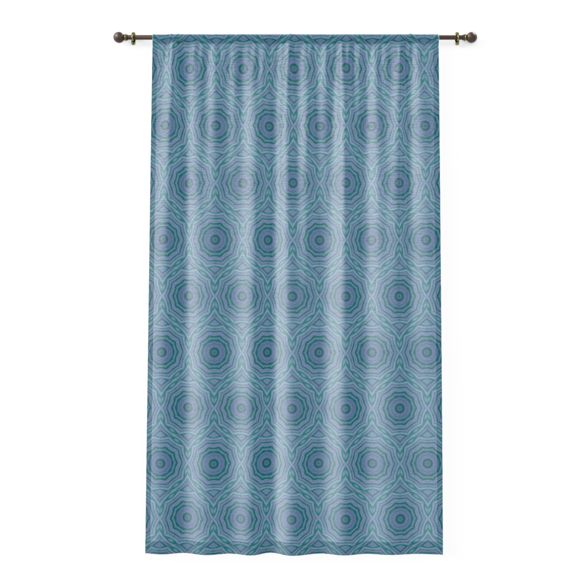 "GR33N3RY" Cymatic Print Window Curtain
