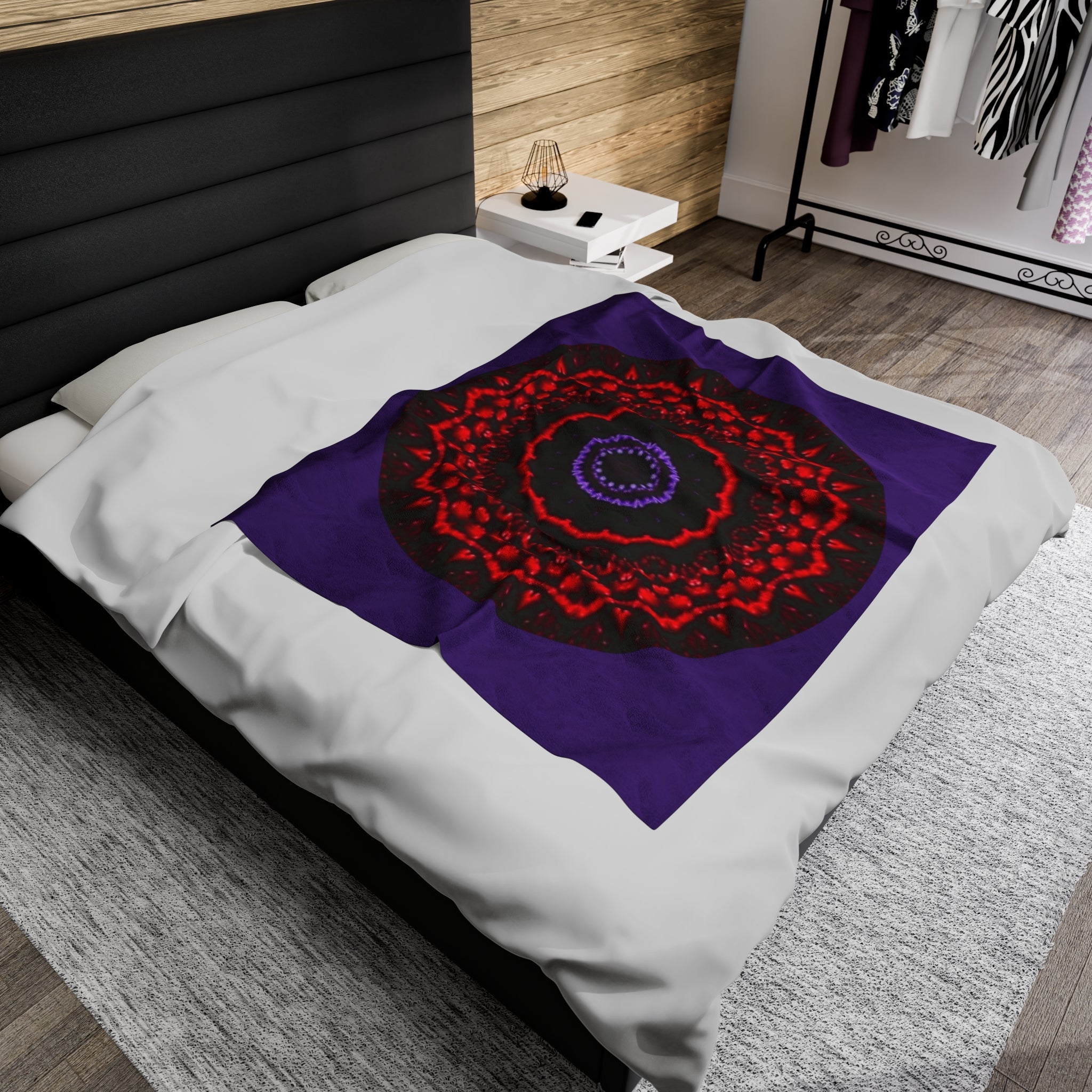 “VESI-2” Cymatic Velveteen Blanket (Purple)