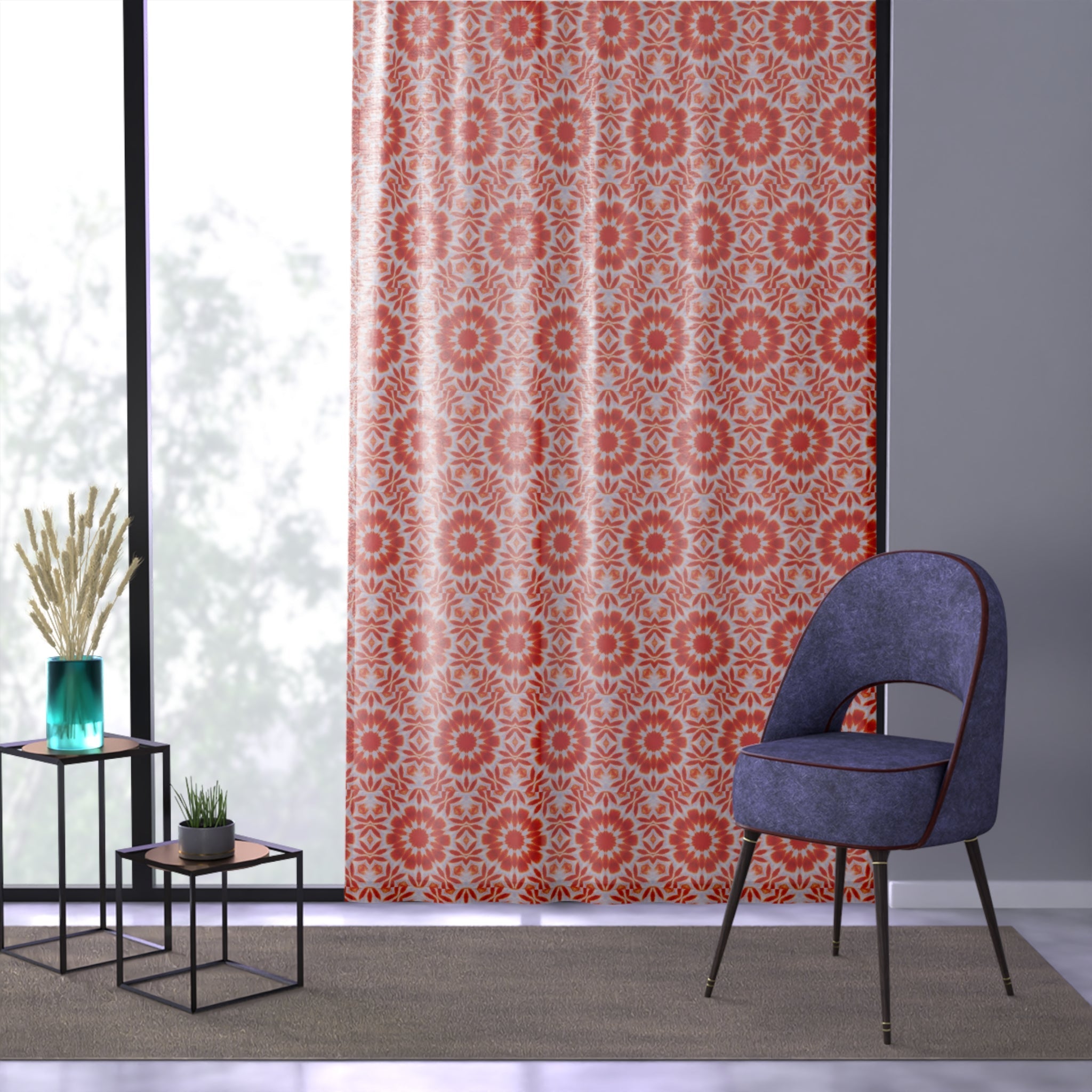 "SACRAL" Cymatic Print Window Curtain - Vibrant Design for Home Decor