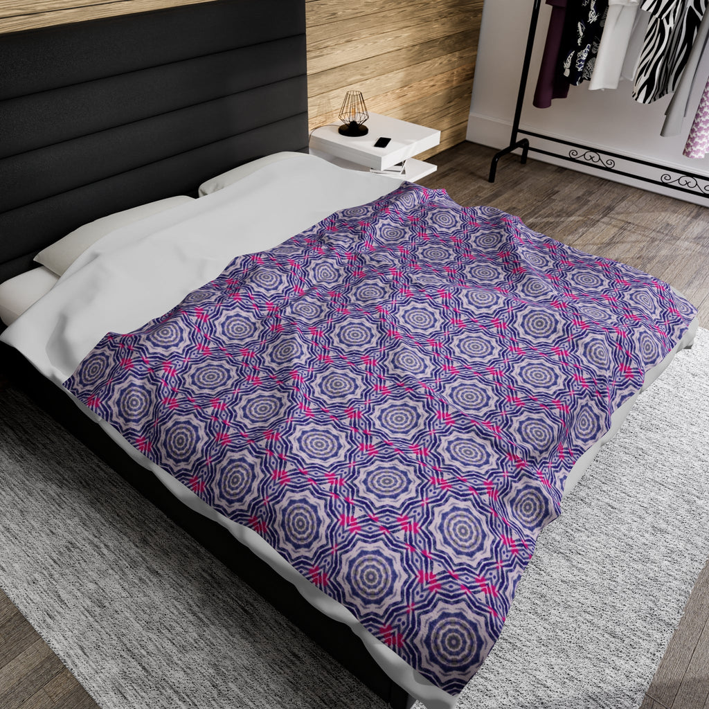 “VibeRATE” Cymatic AOP Velveteen Blanket