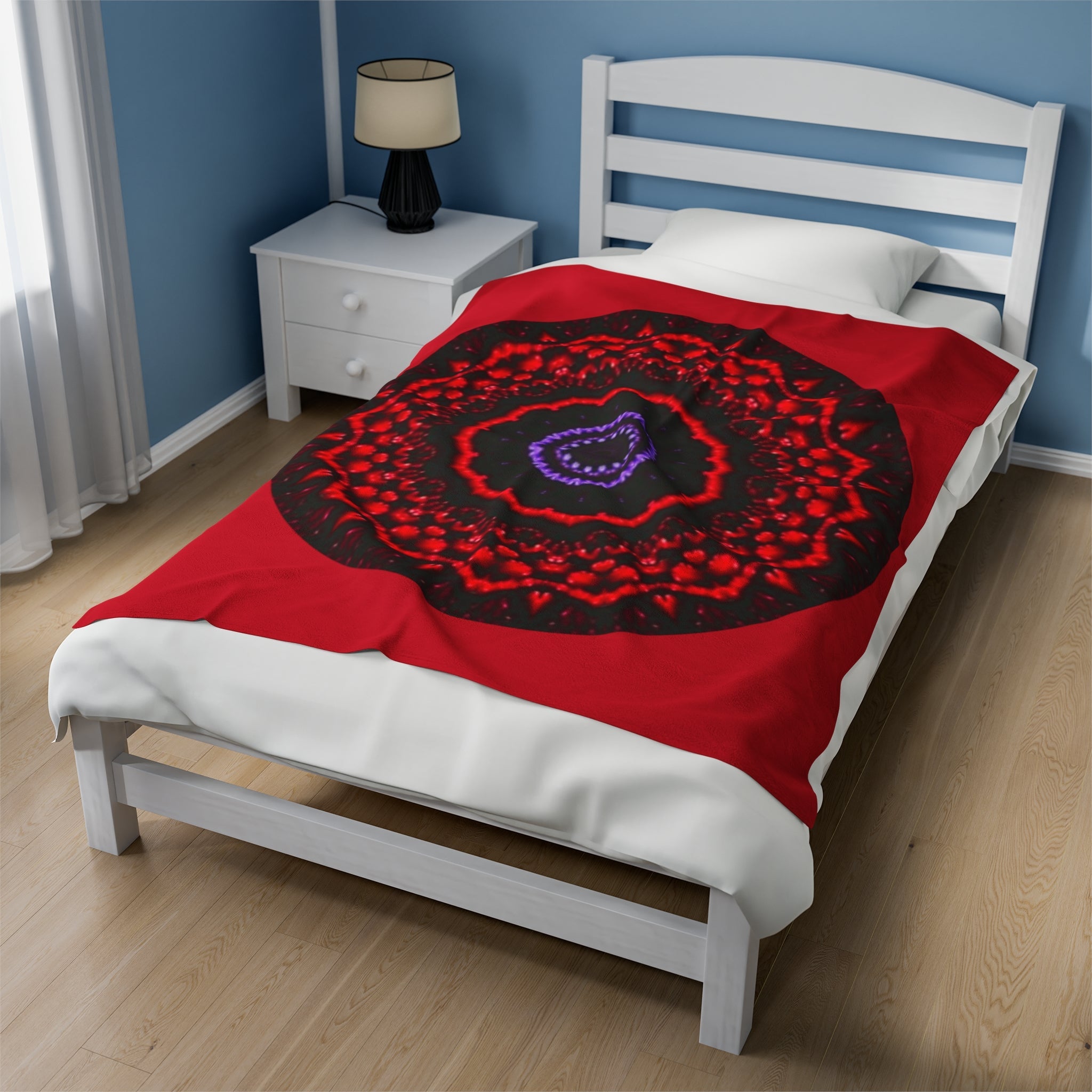 “VESI-2” Cymatic Velveteen Blanket (Red)
