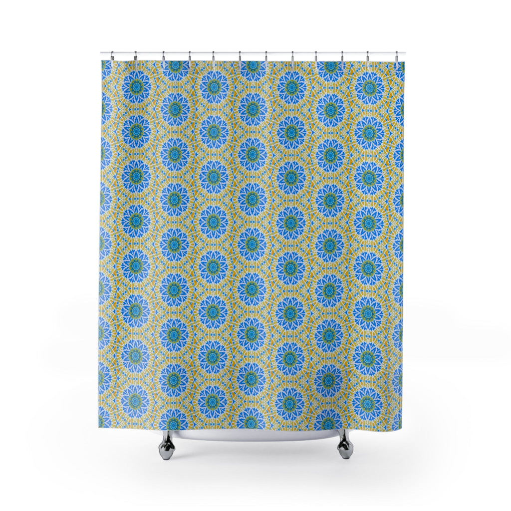 "GETA" Cymatic Print Shower Curtains