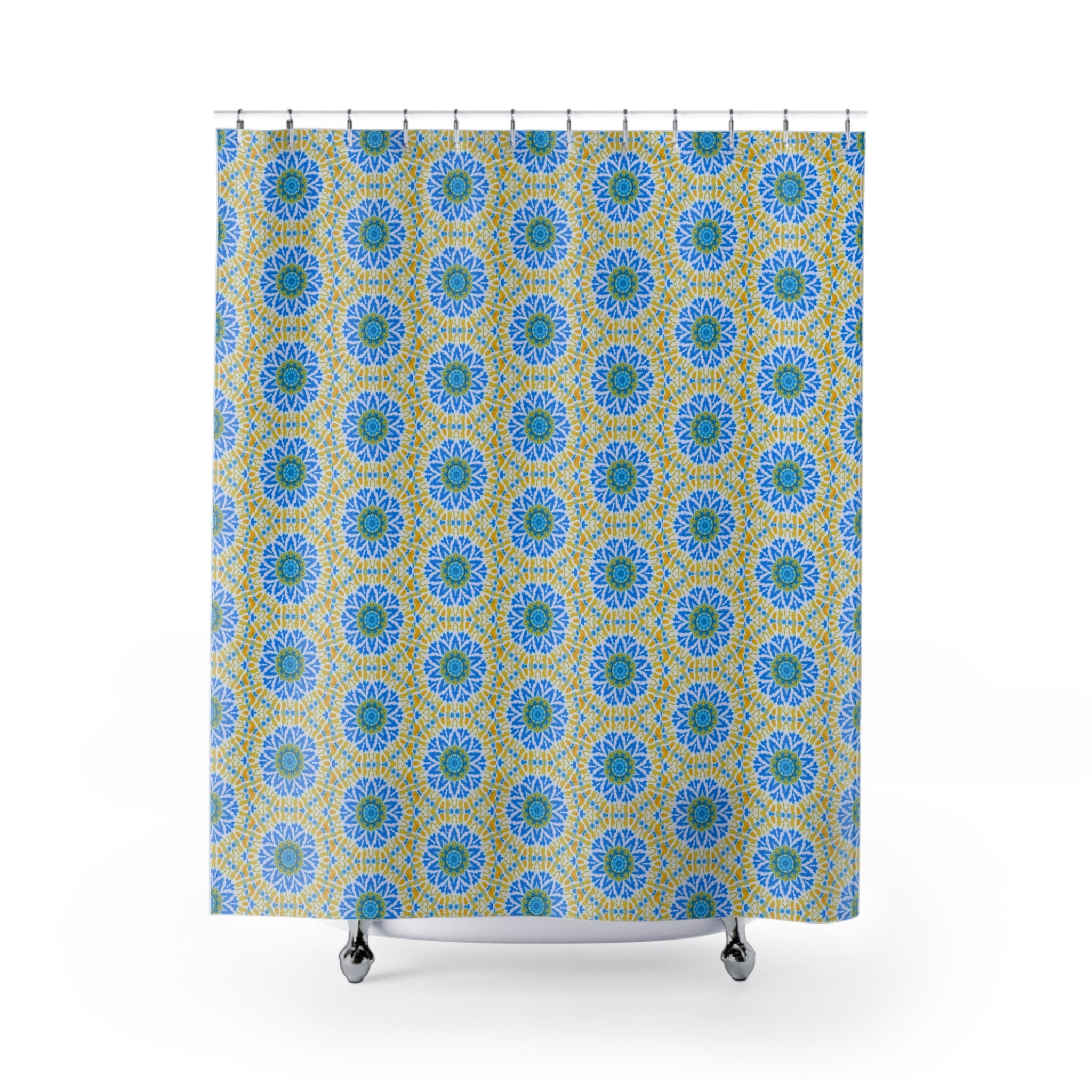 "GETA" Cymatic Print Shower Curtains
