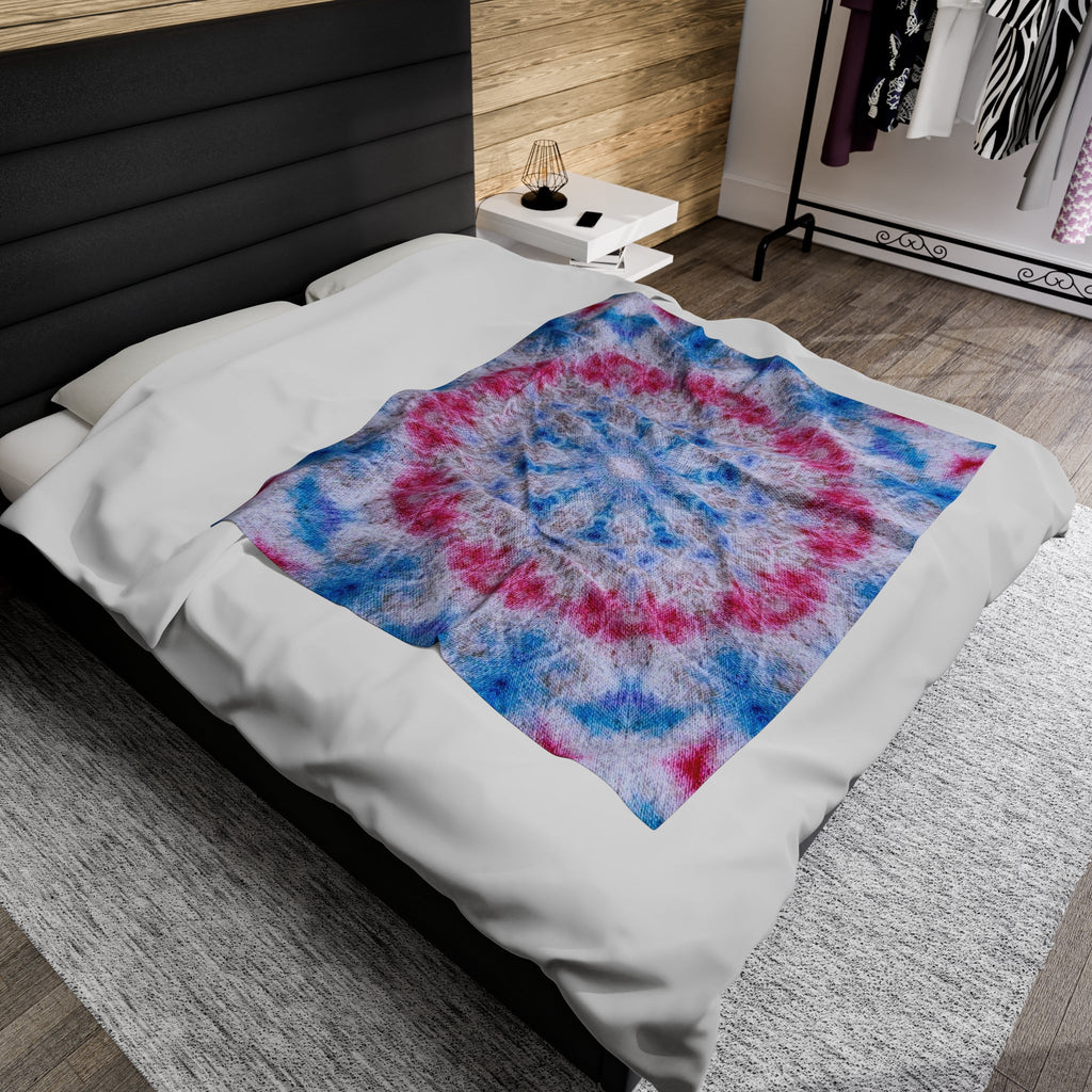 “ASCNTN” Cymatic Print Velveteen Blanket