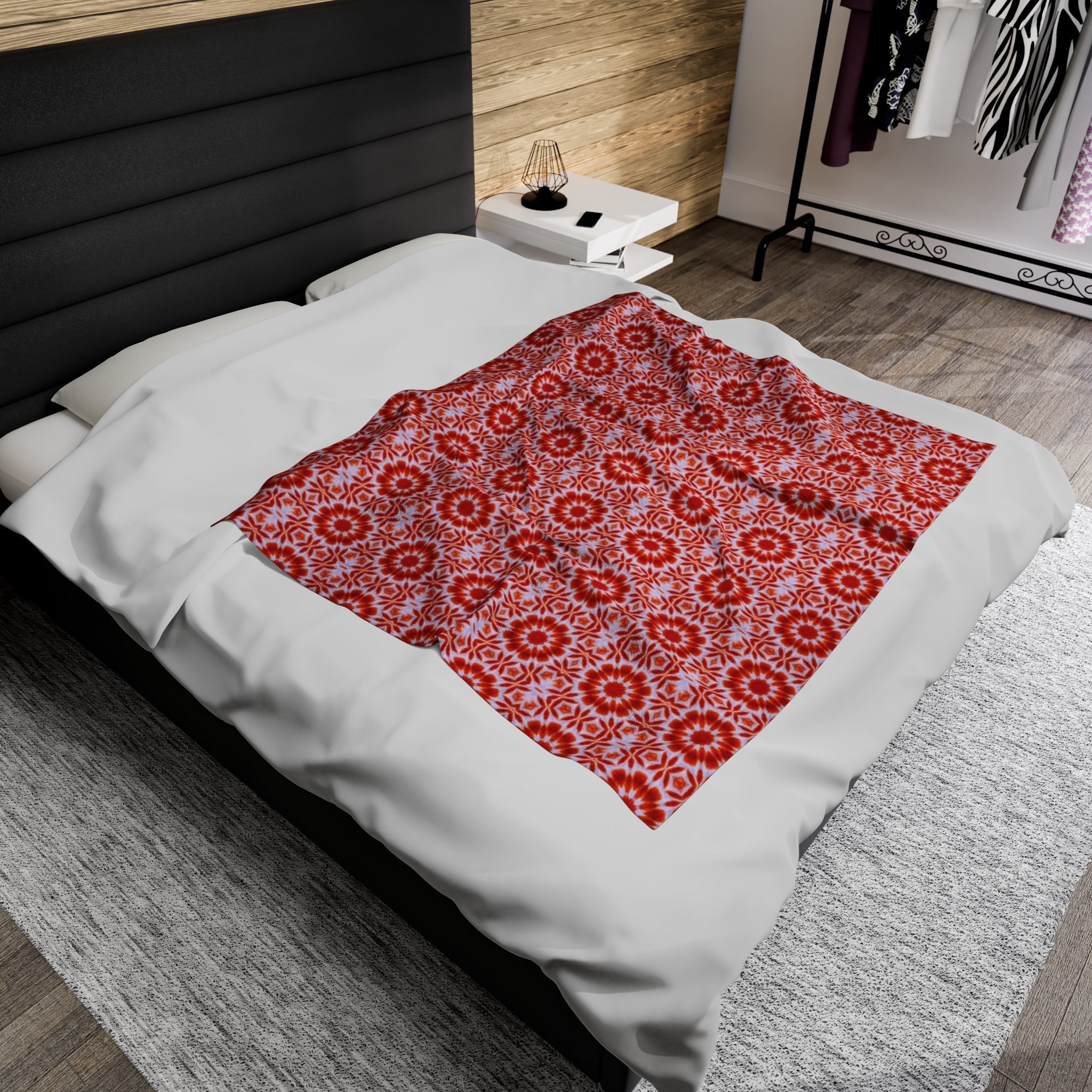 “SACRAL” Cymatic AOP Velveteen Blanket