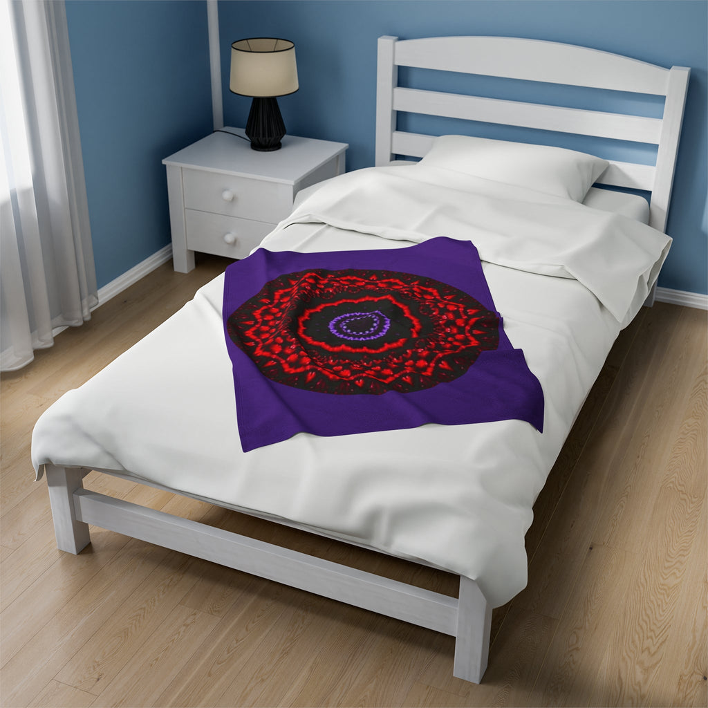 “VESI-2” Cymatic Velveteen Blanket (Purple)