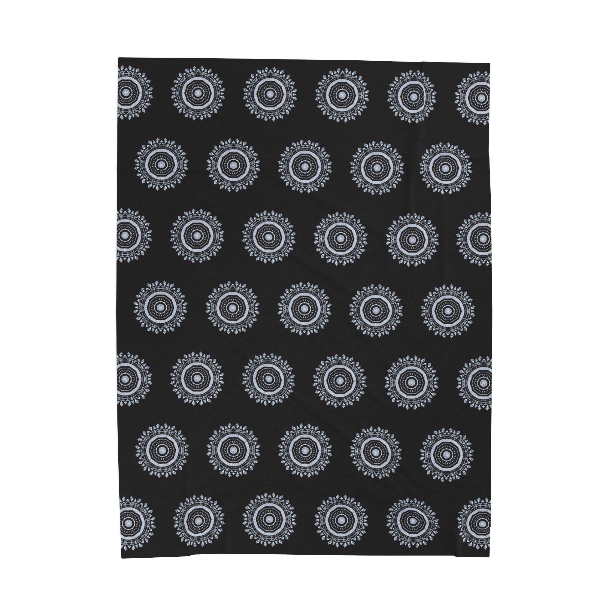 “MAYA” Cymatic AOP Velveteen Blanket (Black)