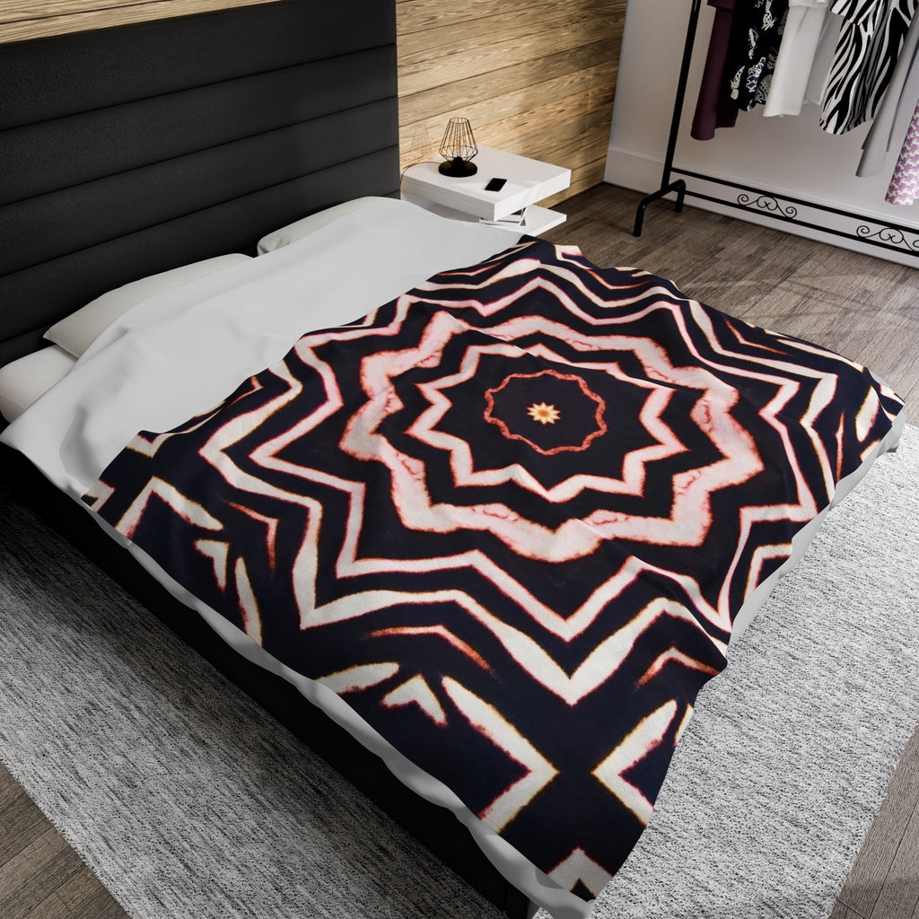 “A-BYSS” Cymatic Print Velveteen Blanket