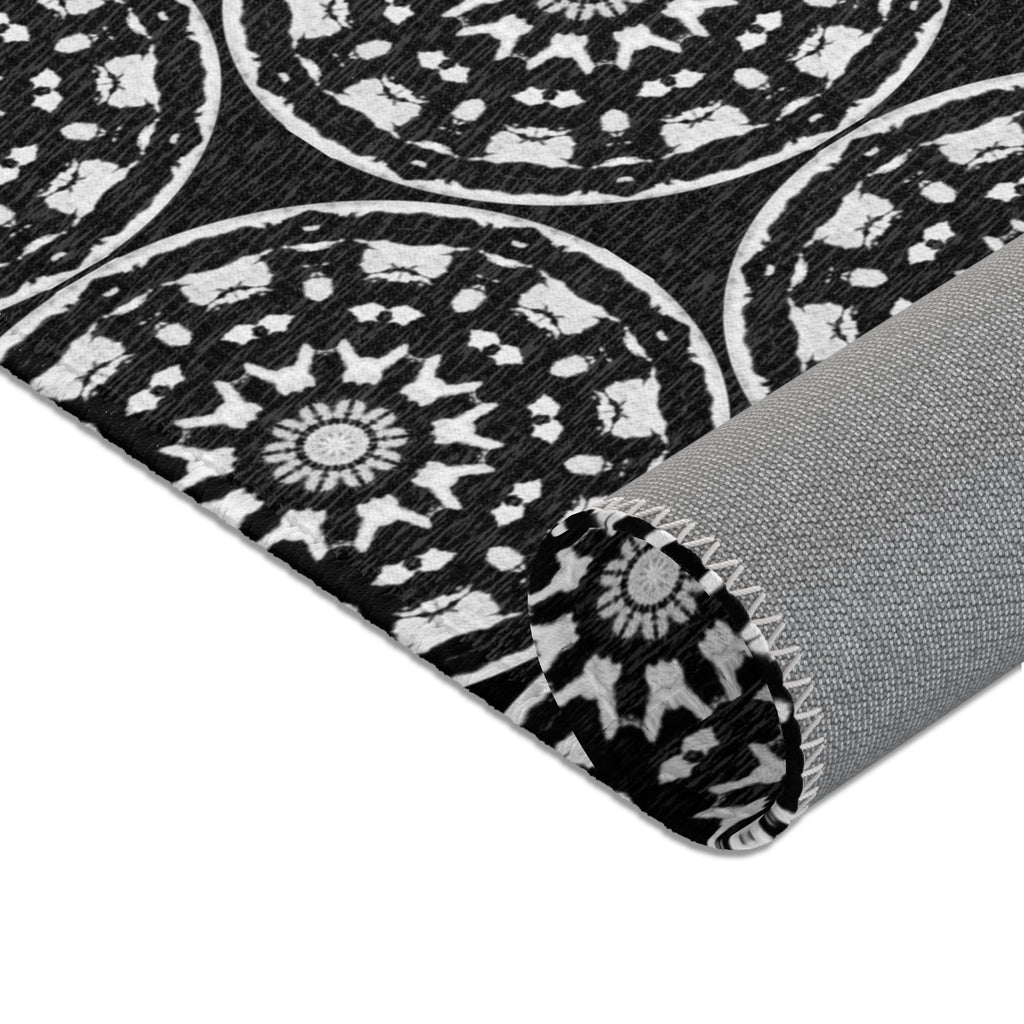 “STMPUNK” Cymatic Print Area Rug (Black)