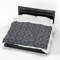 “E-VEIL I” Cymatic AOP Velveteen Blanket (Dark Grey)
