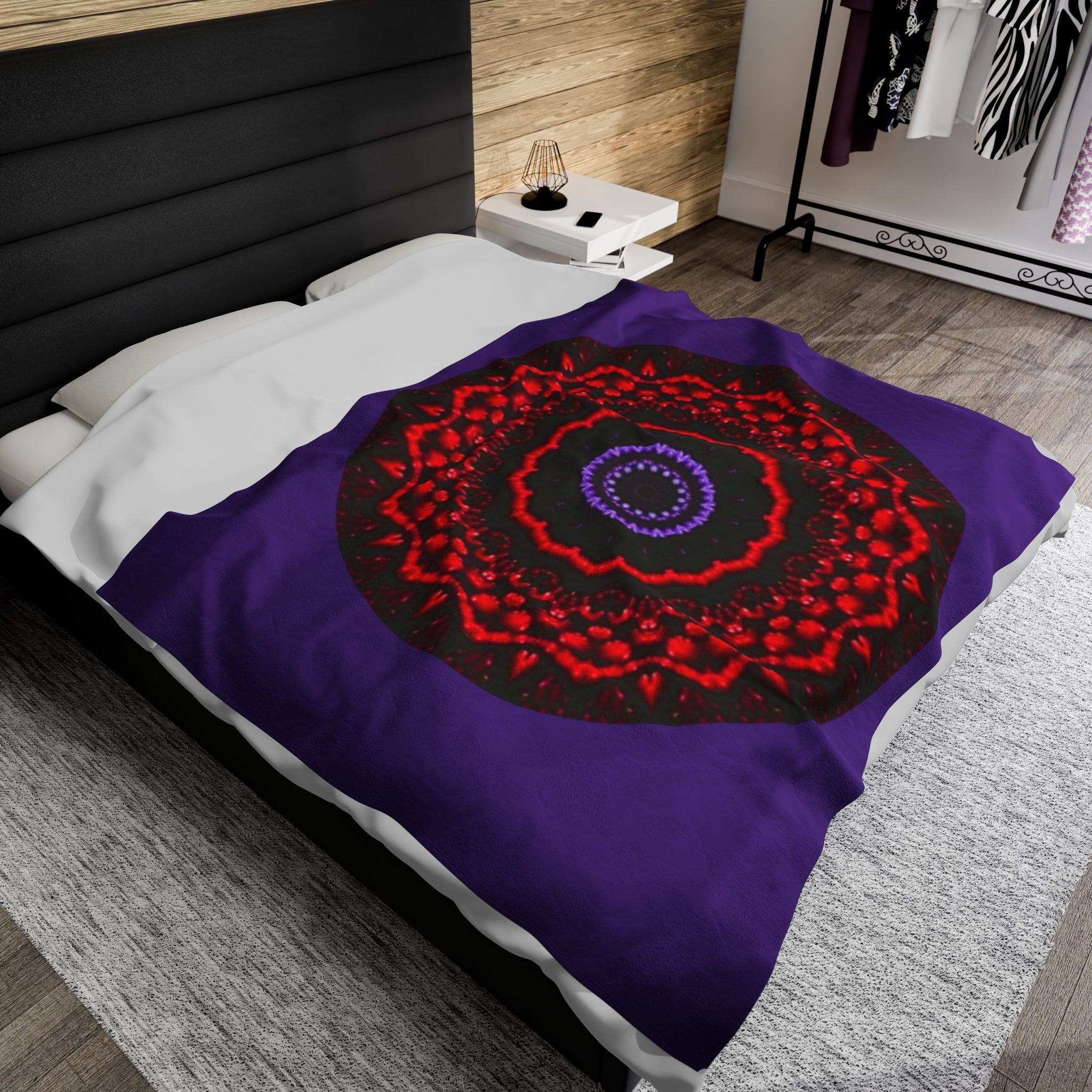 “VESI-2” Cymatic Velveteen Blanket (Purple)