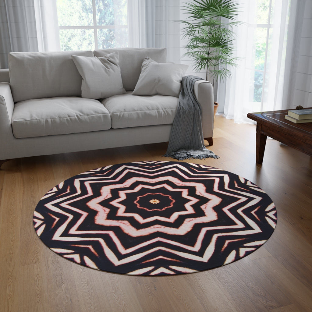 “A-BYSS” Cymatic Print Round Rug