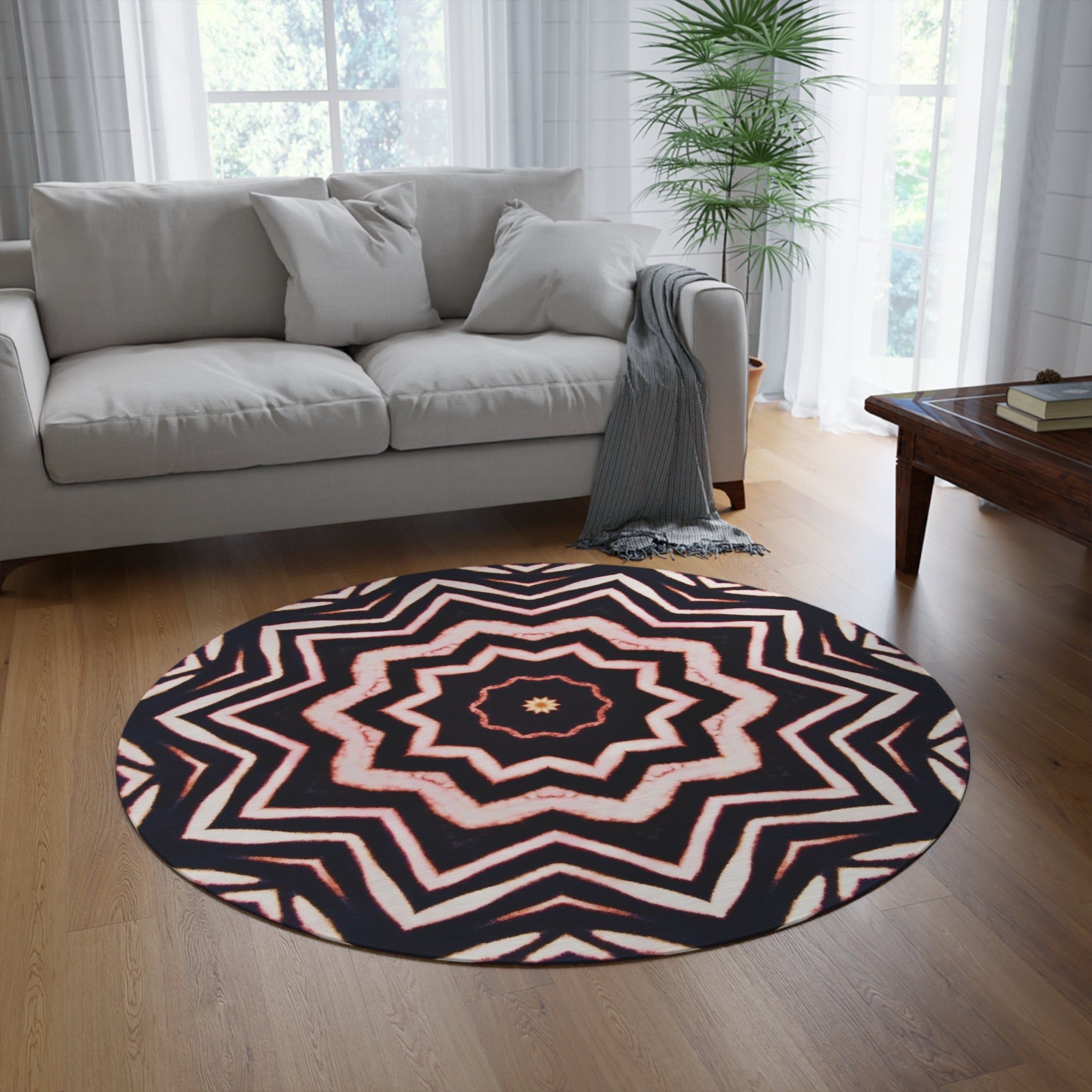 “A-BYSS” Cymatic Print Round Rug