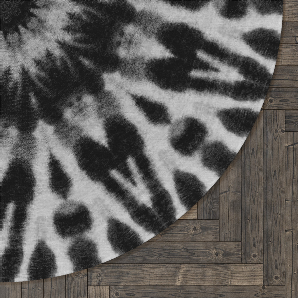 “E-VEIL I” Cymatic Round Rug (Noir)