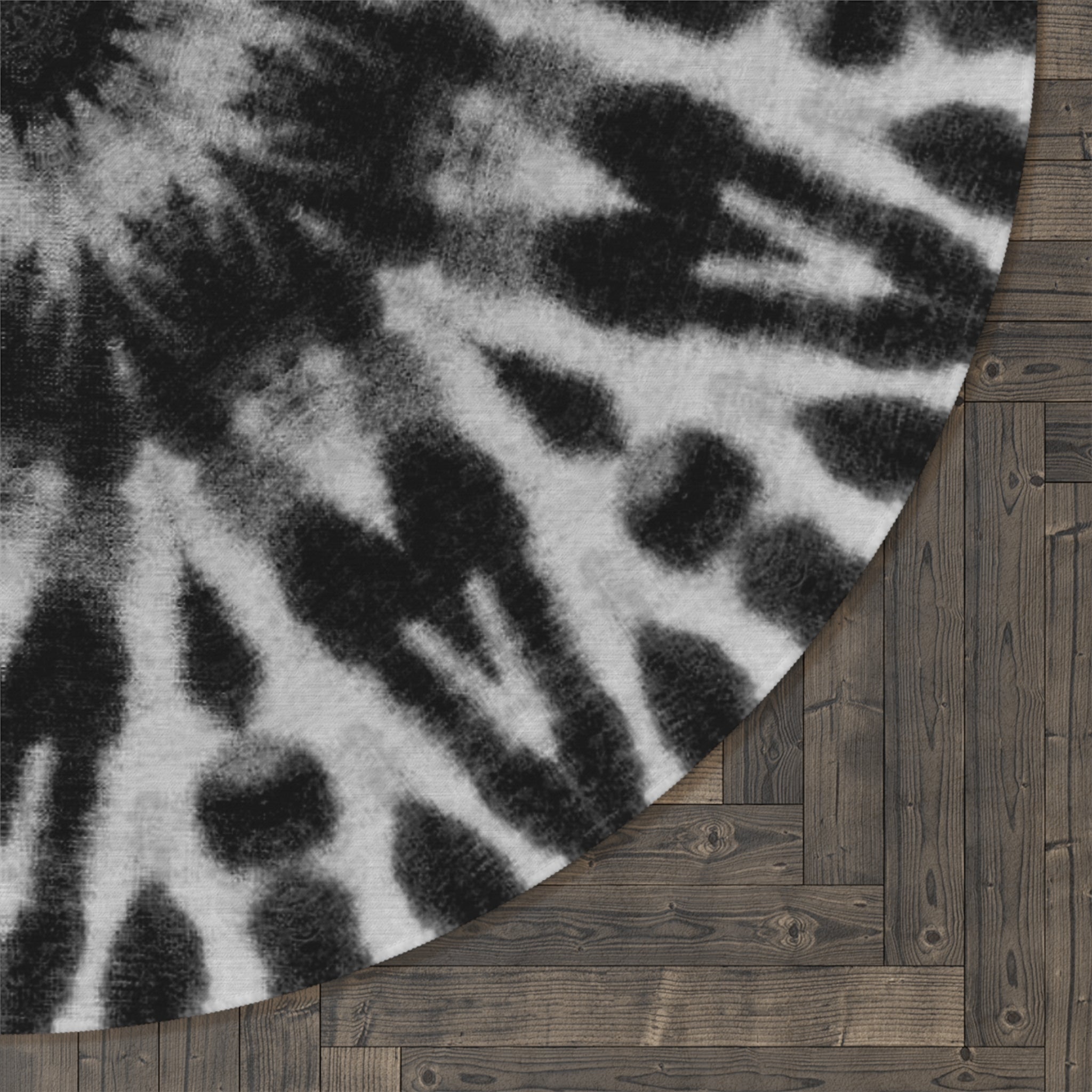 “E-VEIL I” Cymatic Round Rug (Noir)