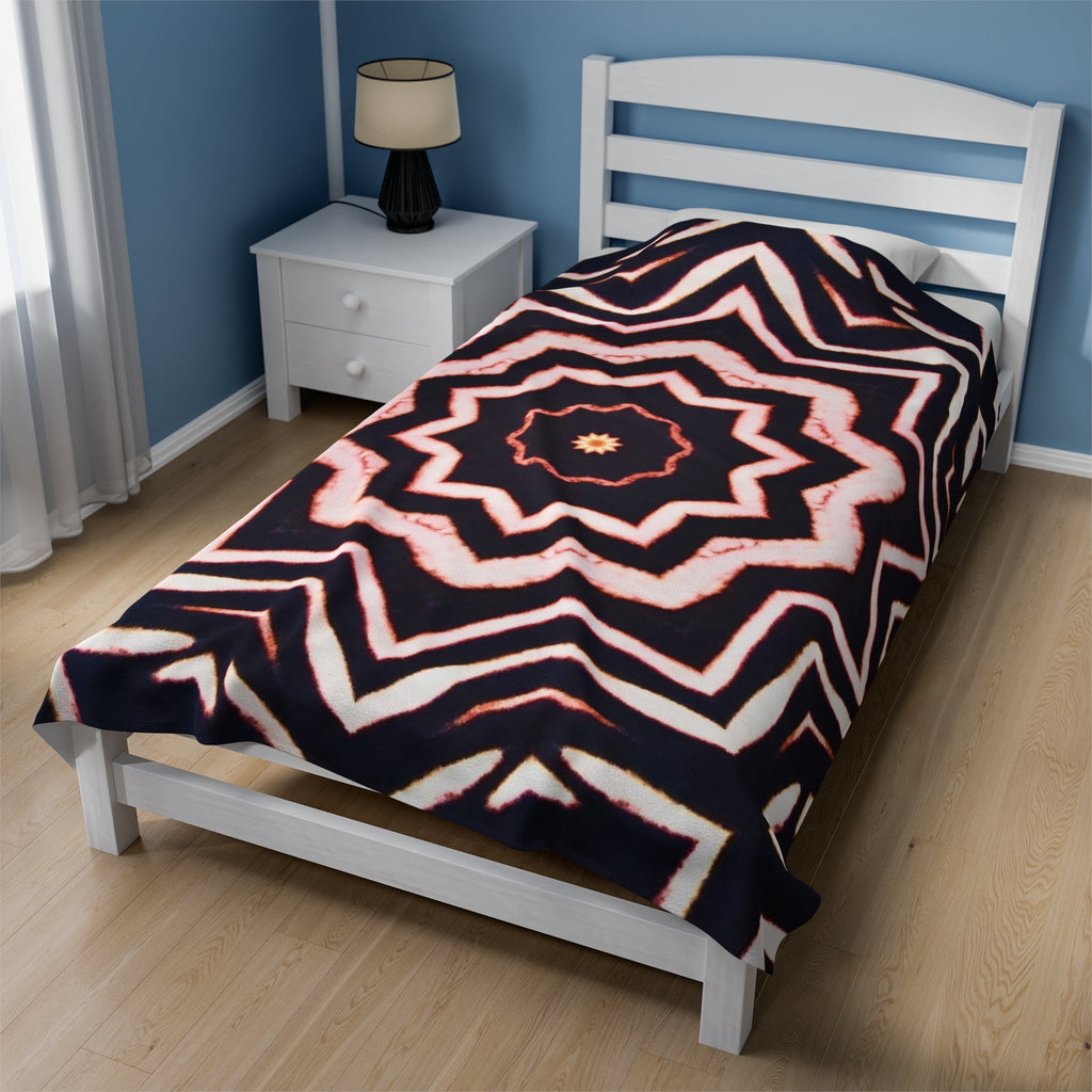 “A-BYSS” Cymatic Print Velveteen Blanket