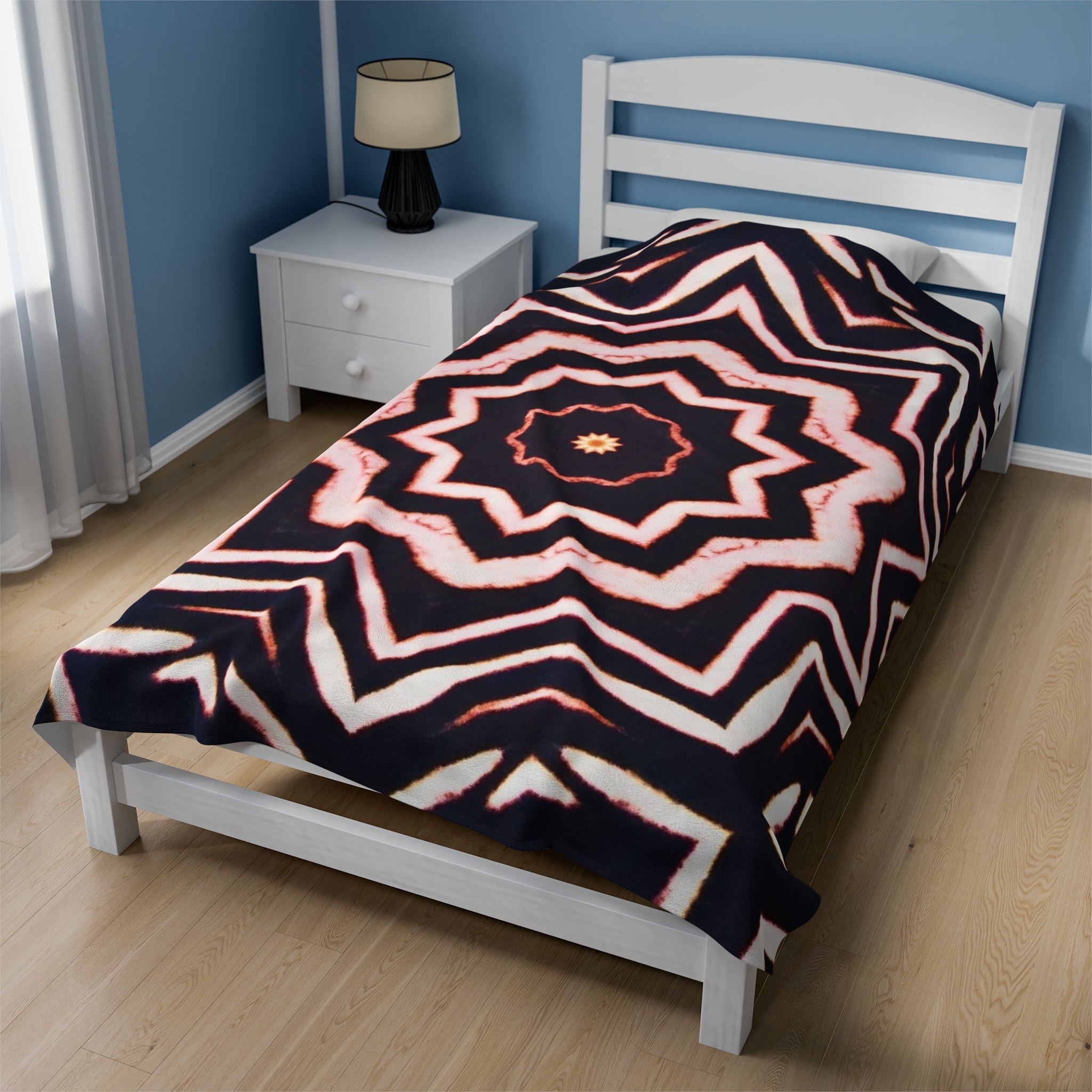 “A-BYSS” Cymatic Print Velveteen Blanket