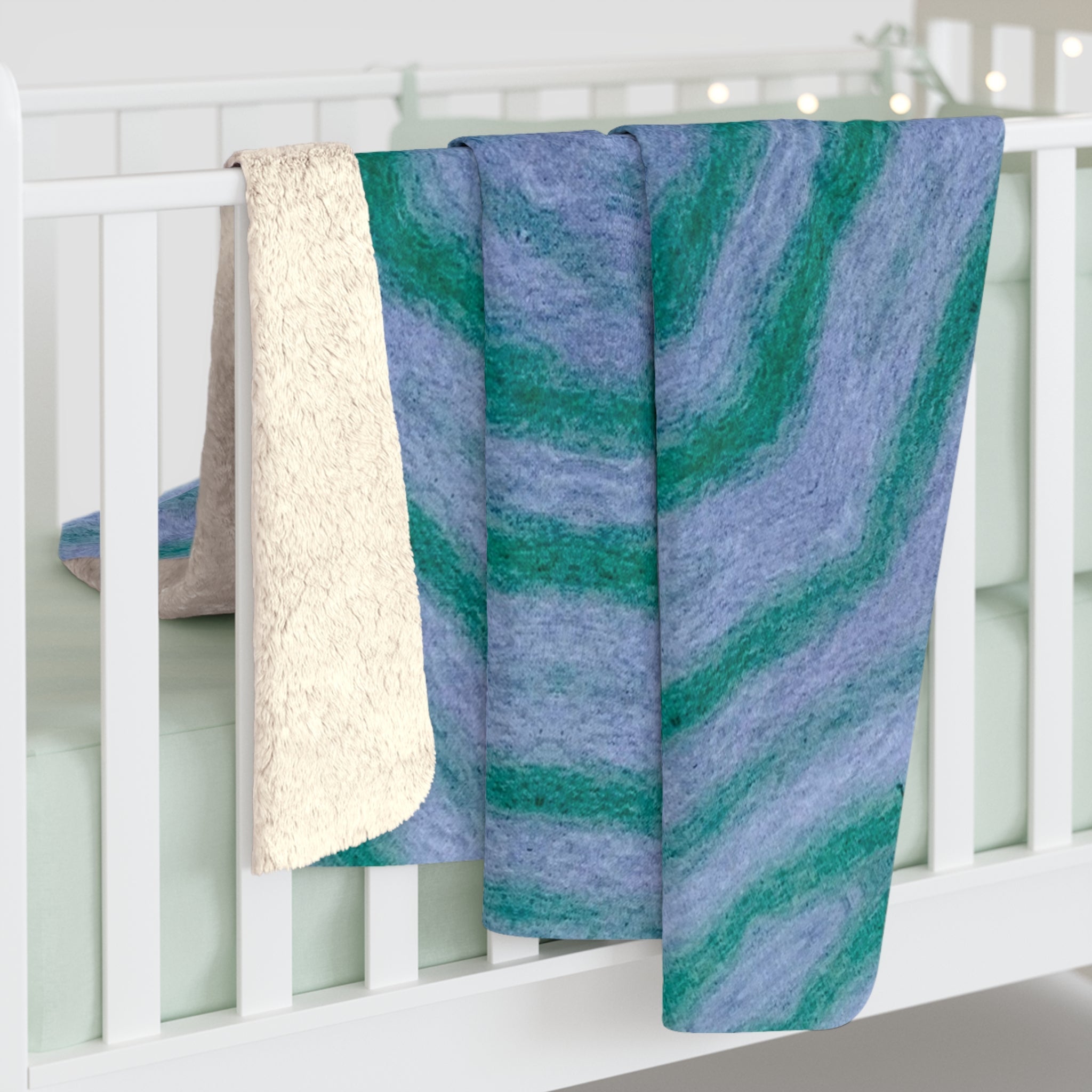 "GR33N3RY" Cymatic Sherpa Fleece Blanket