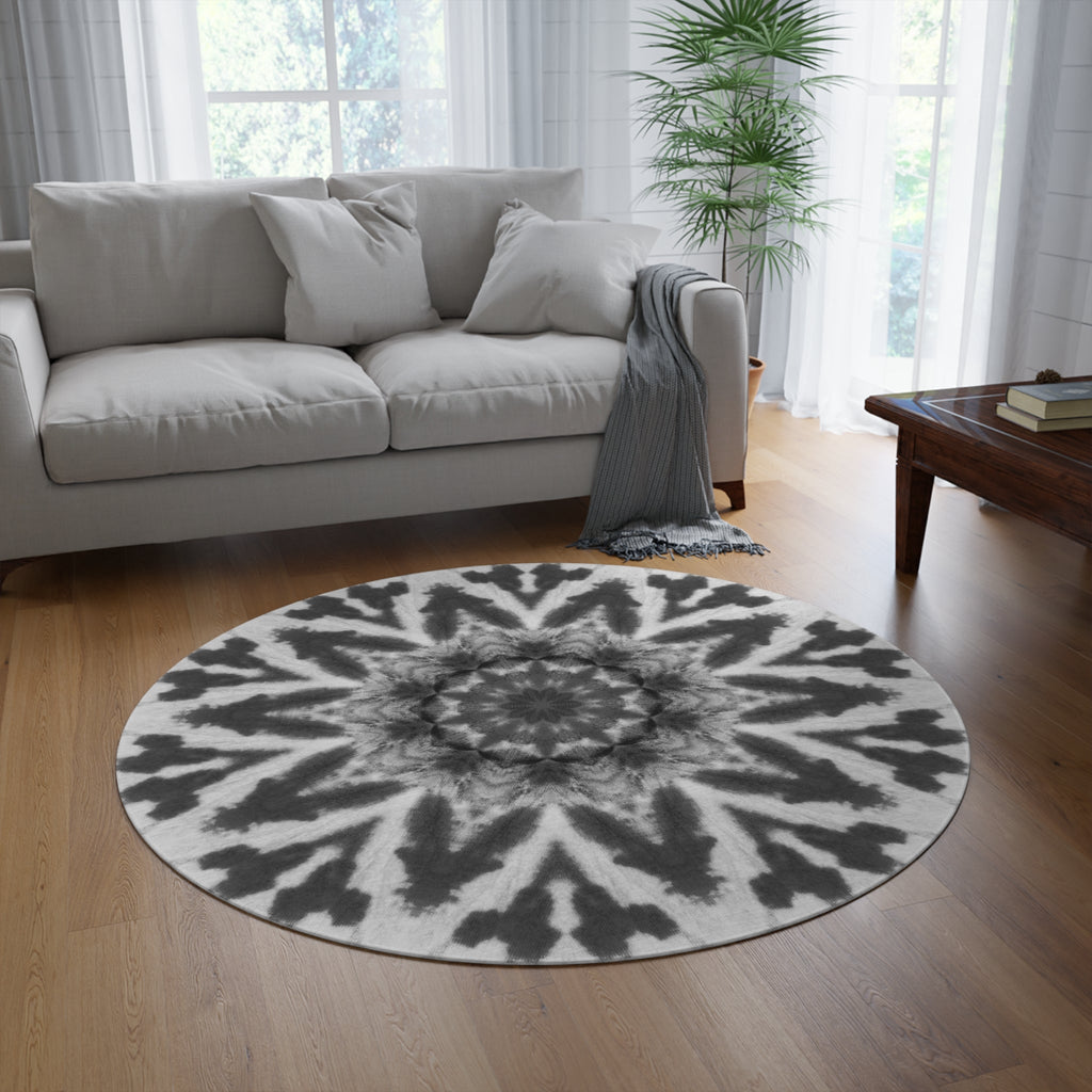 “GETA” Cymatic Round Rug (Noir)