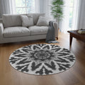 “GETA” Cymatic Round Rug (Noir)