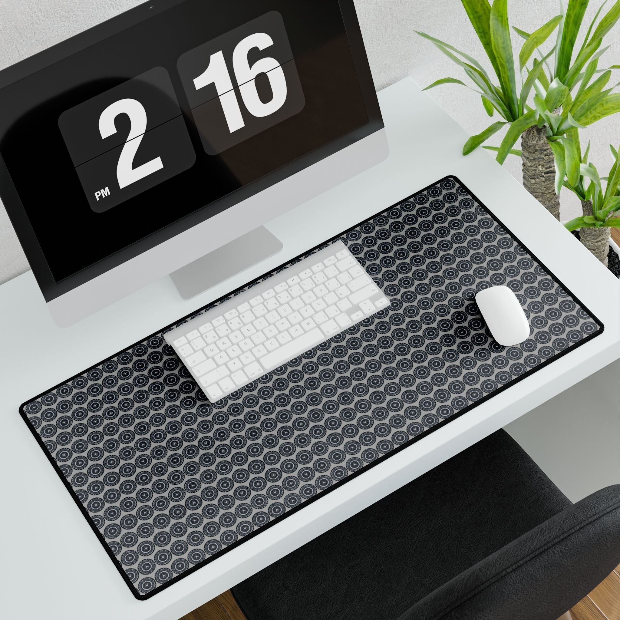 “MAYA” Cymatic AOP Office Desk Mat (Light Grey)
