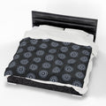 “MAYA” Cymatic AOP Velveteen Blanket (Black)