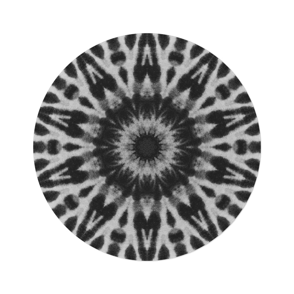 “E-VEIL I” Cymatic Round Rug (Noir)
