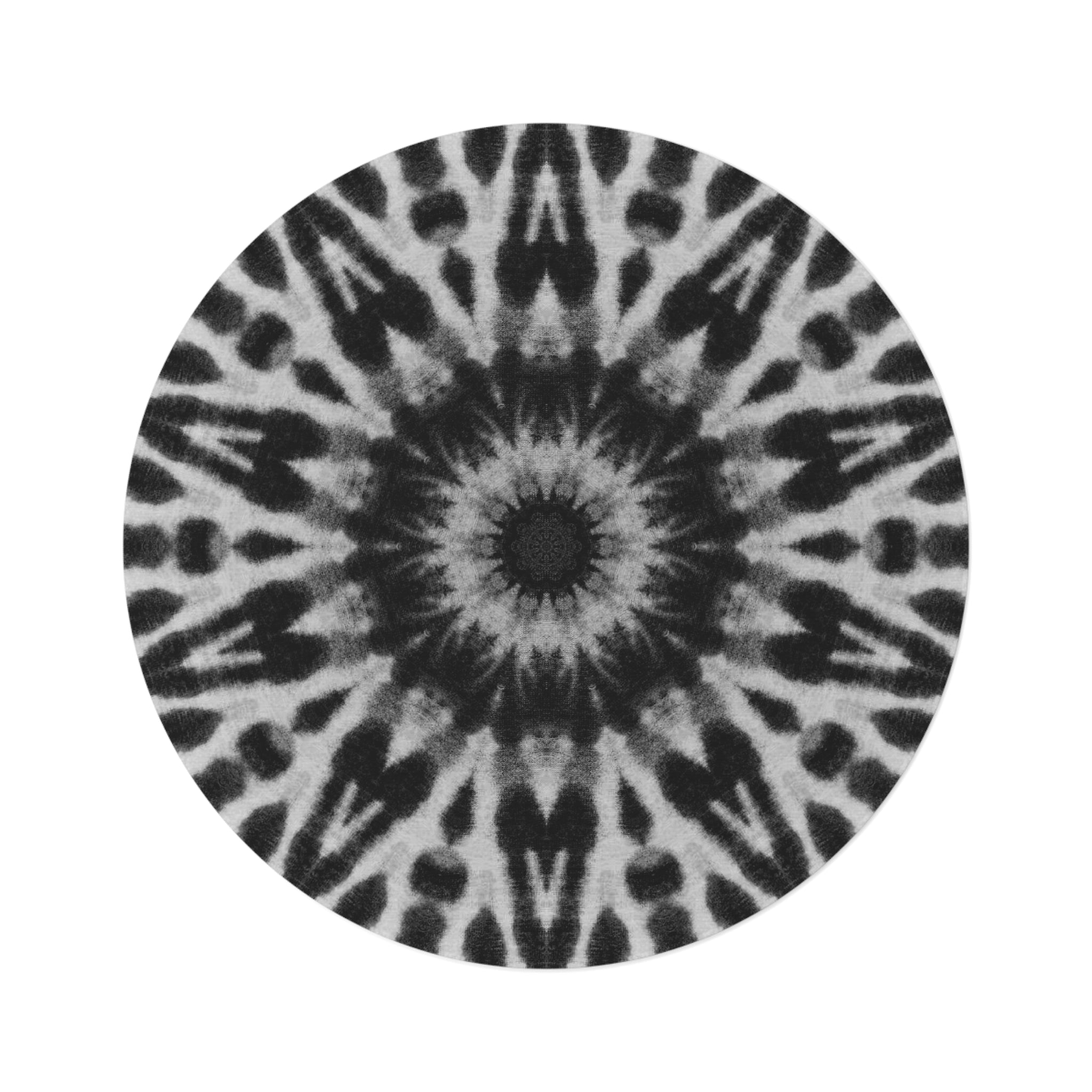 “E-VEIL I” Cymatic Round Rug (Noir)
