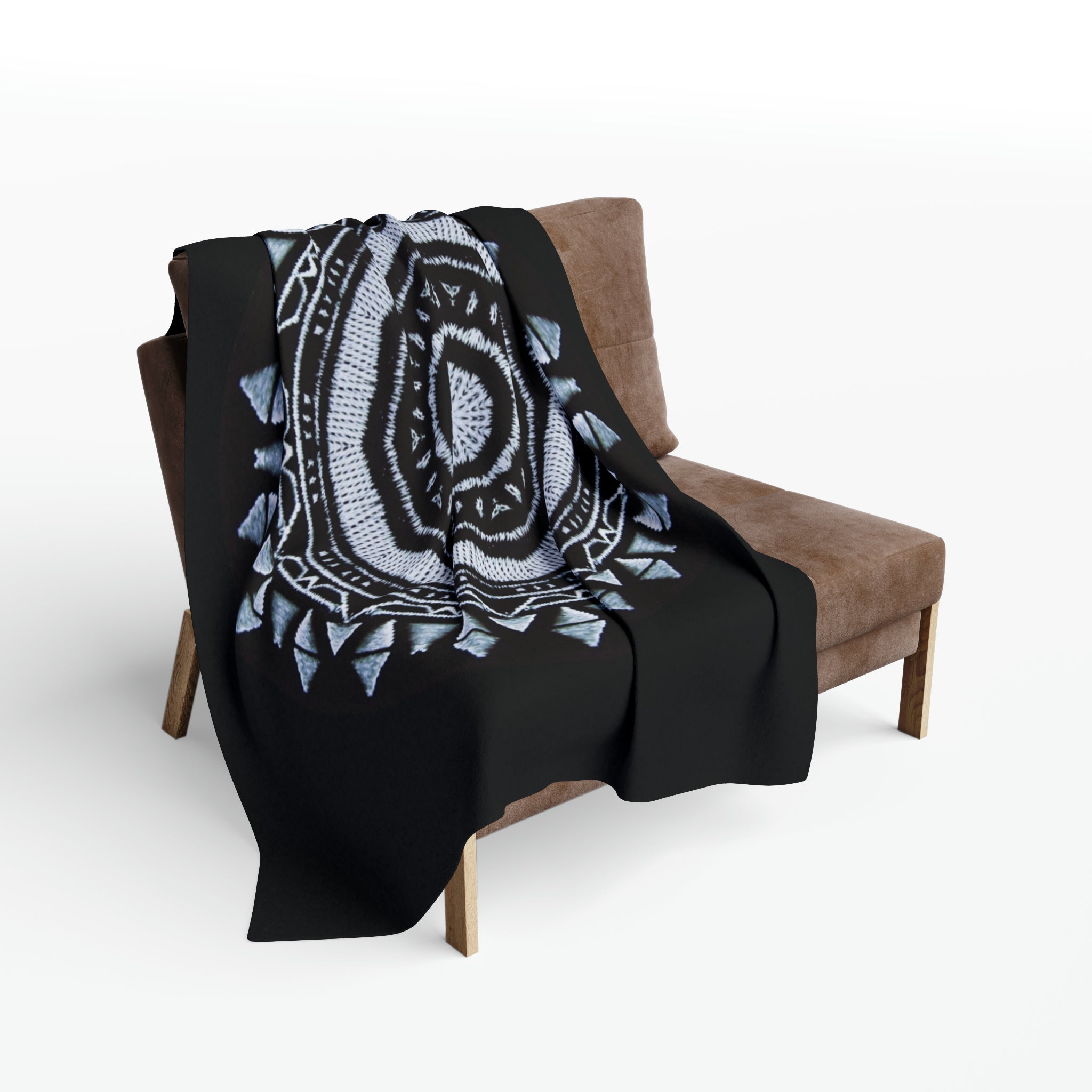 “MAYA” Cymatic Arctic Fleece Blanket (Black)