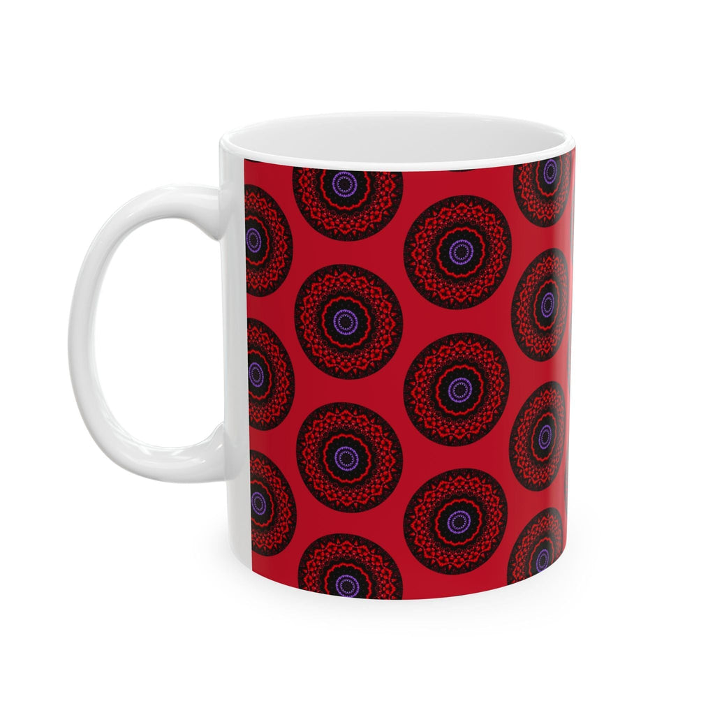 “VESI” Cymatic AOP Ceramic Mug (Dark Red)