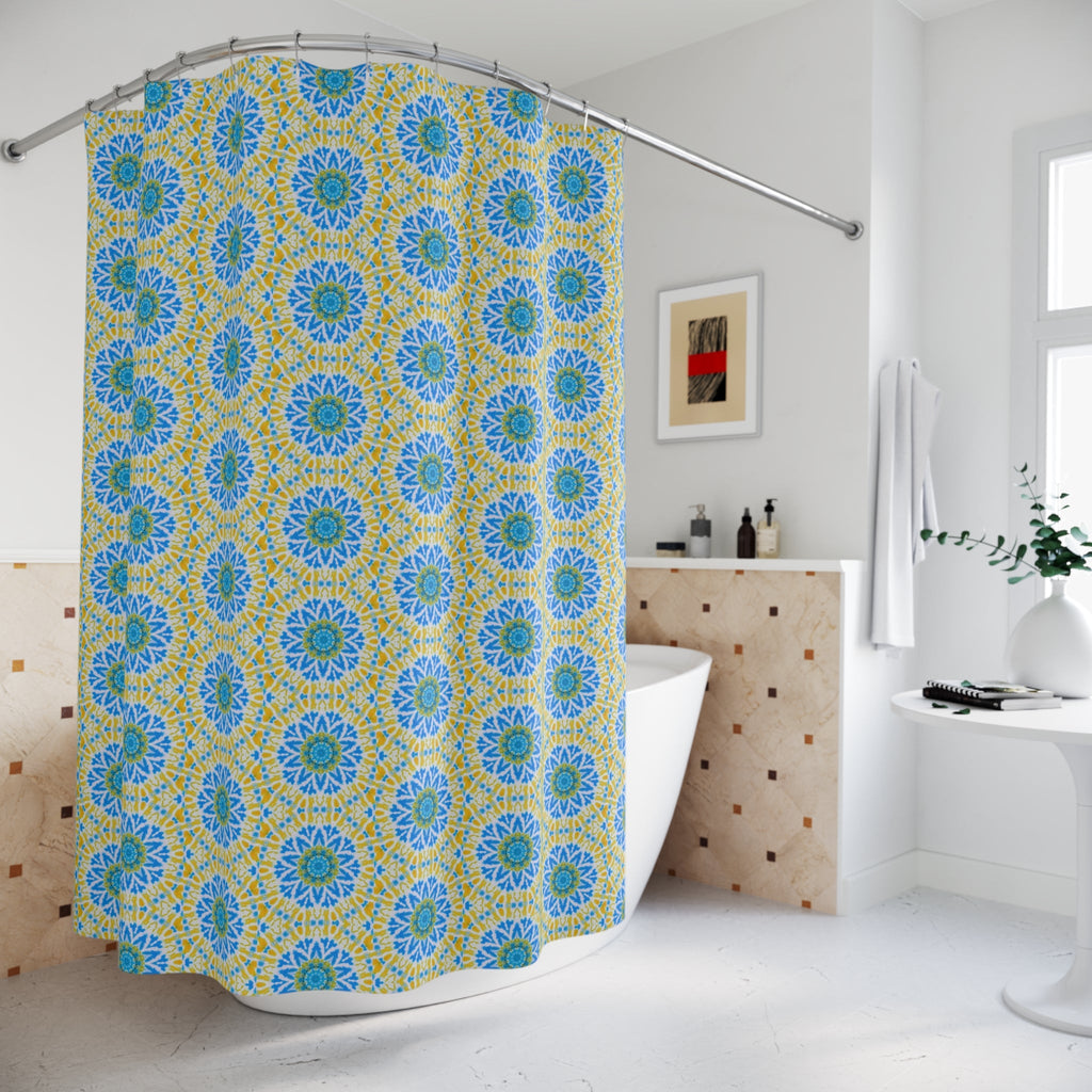 "GETA" Cymatic Print Shower Curtains