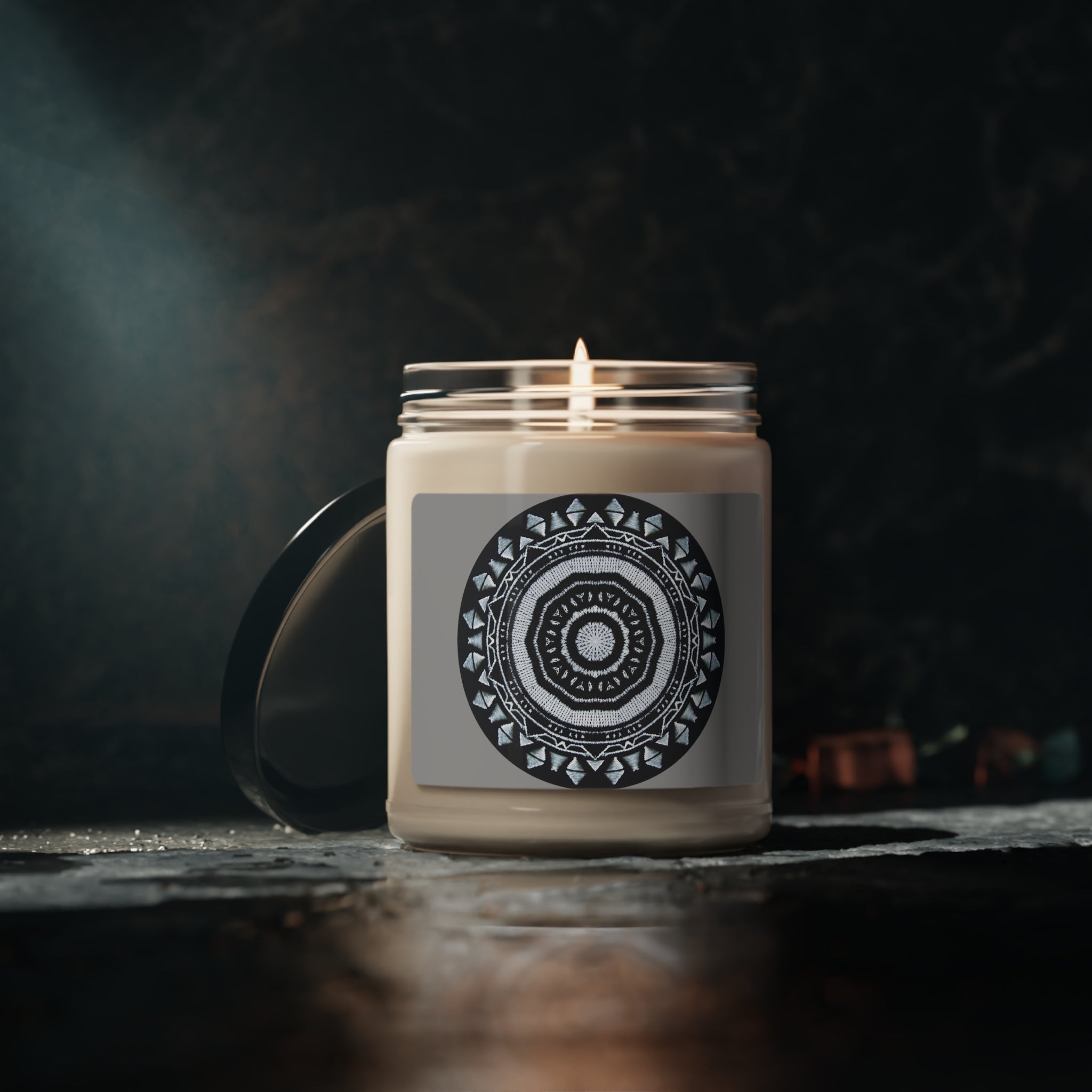 “MAYA” Cymatic Scented Soy Candle 9oz (Grey)