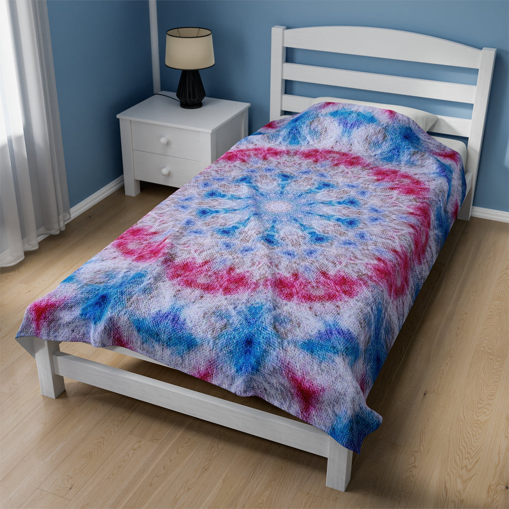 “ASCNTN” Cymatic Print Velveteen Blanket