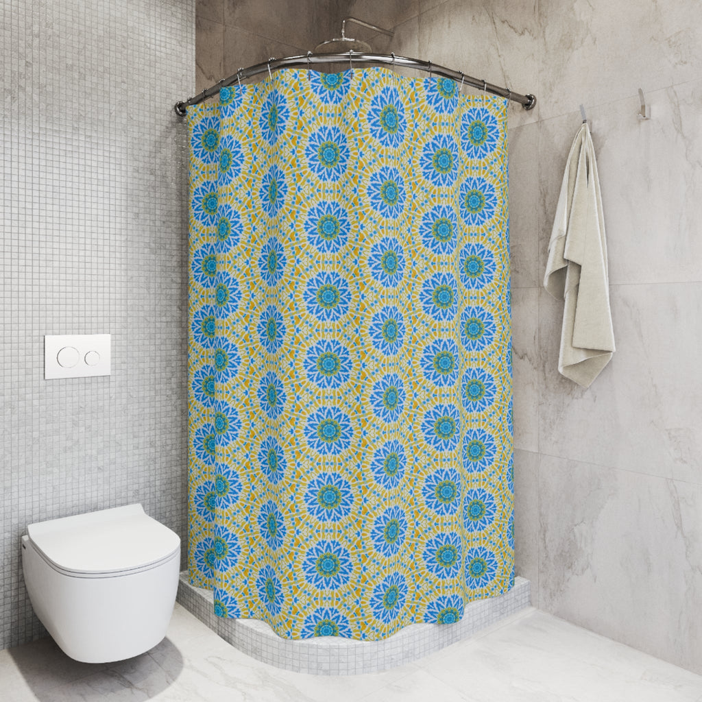 "GETA" Cymatic Print Shower Curtains