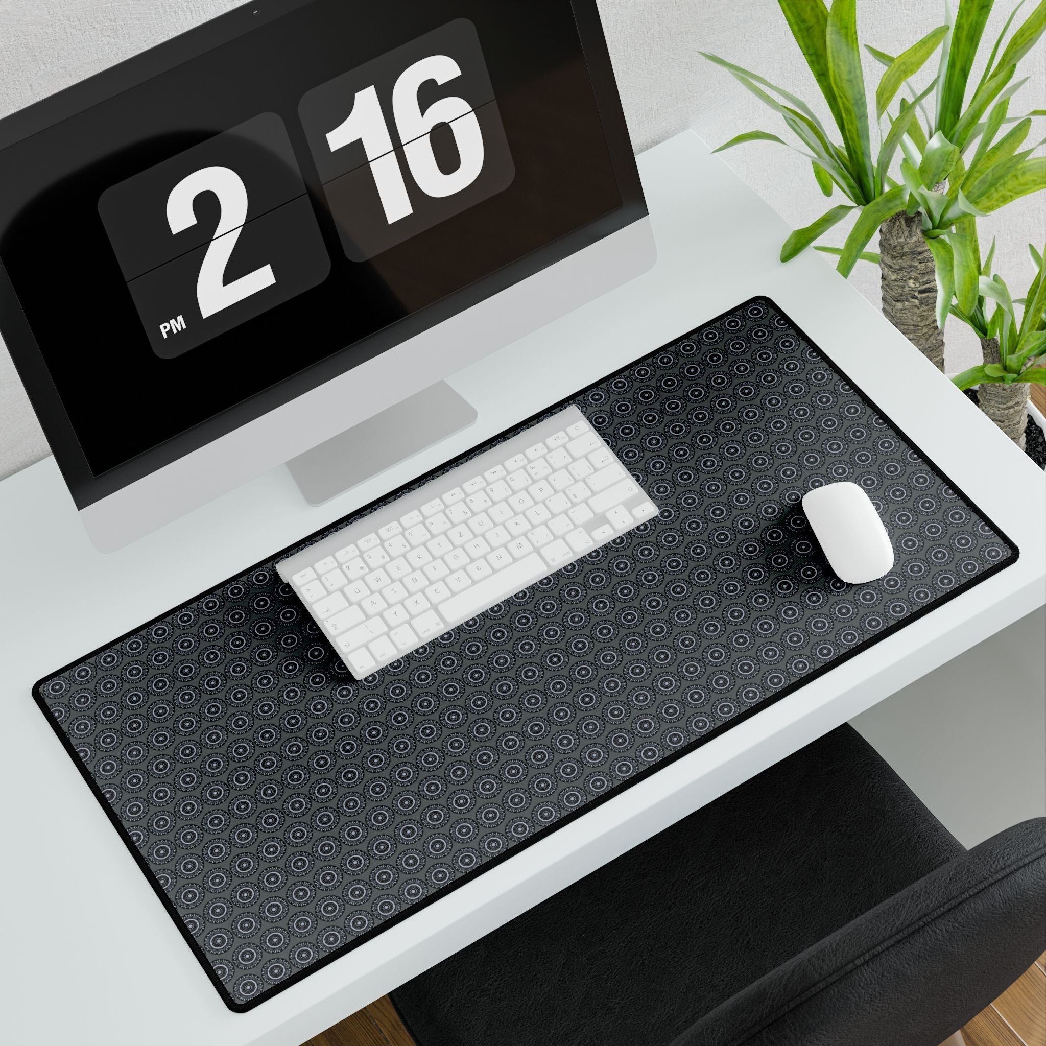 “MAYA” Cymatic Office Desk Mat (Dark Grey)