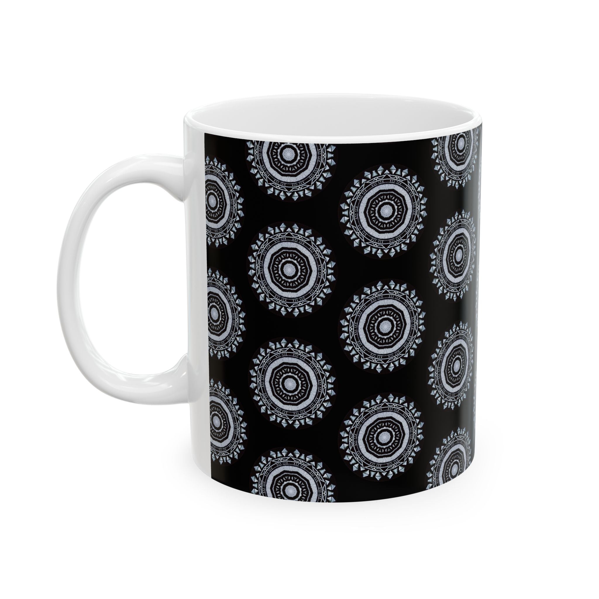 “MAYA” Cymatic AOP Ceramic Mug (Black)