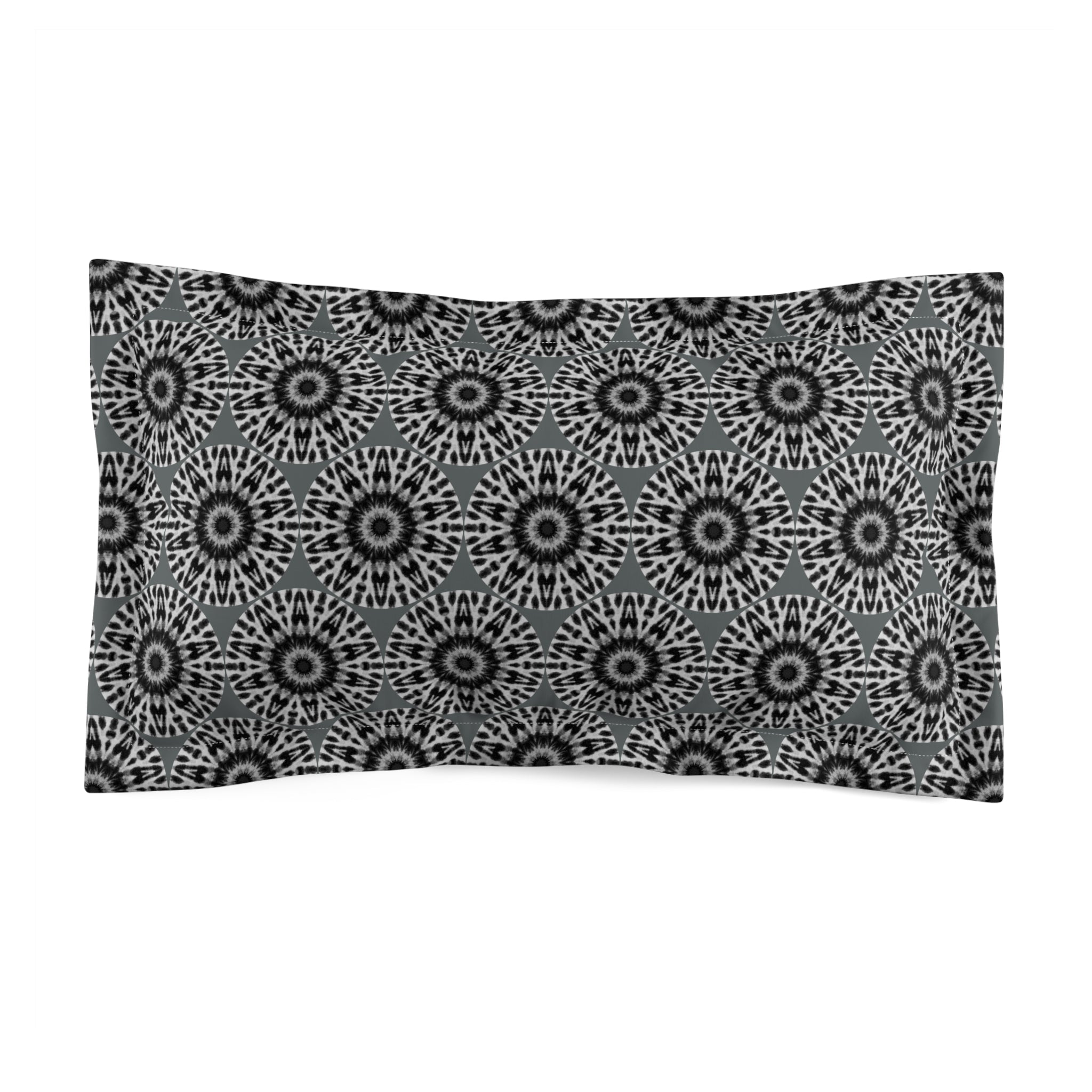 "E-VEIL I" Cymatic AOP Pillow Sham (Dark Grey)