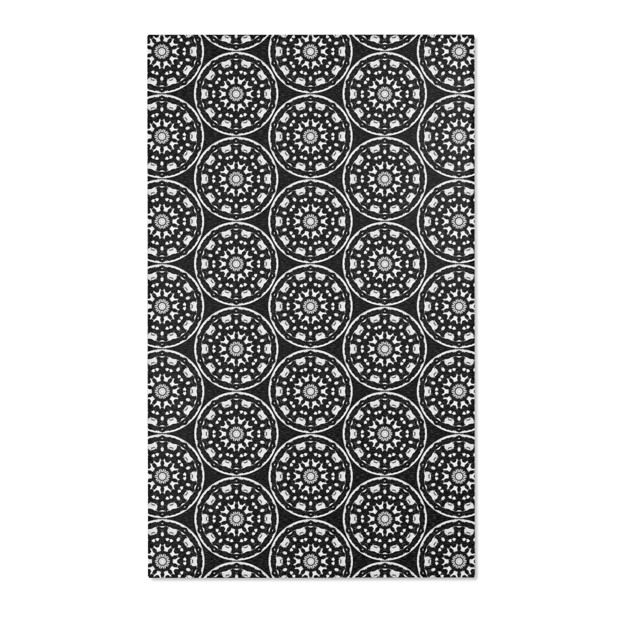 “STMPUNK” Cymatic Print Area Rug (Black)
