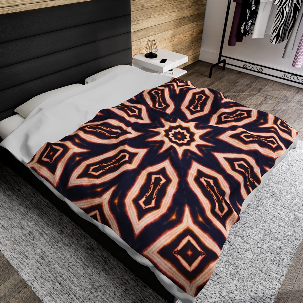 “E-CLPS” Cymatic Print Velveteen Blanket